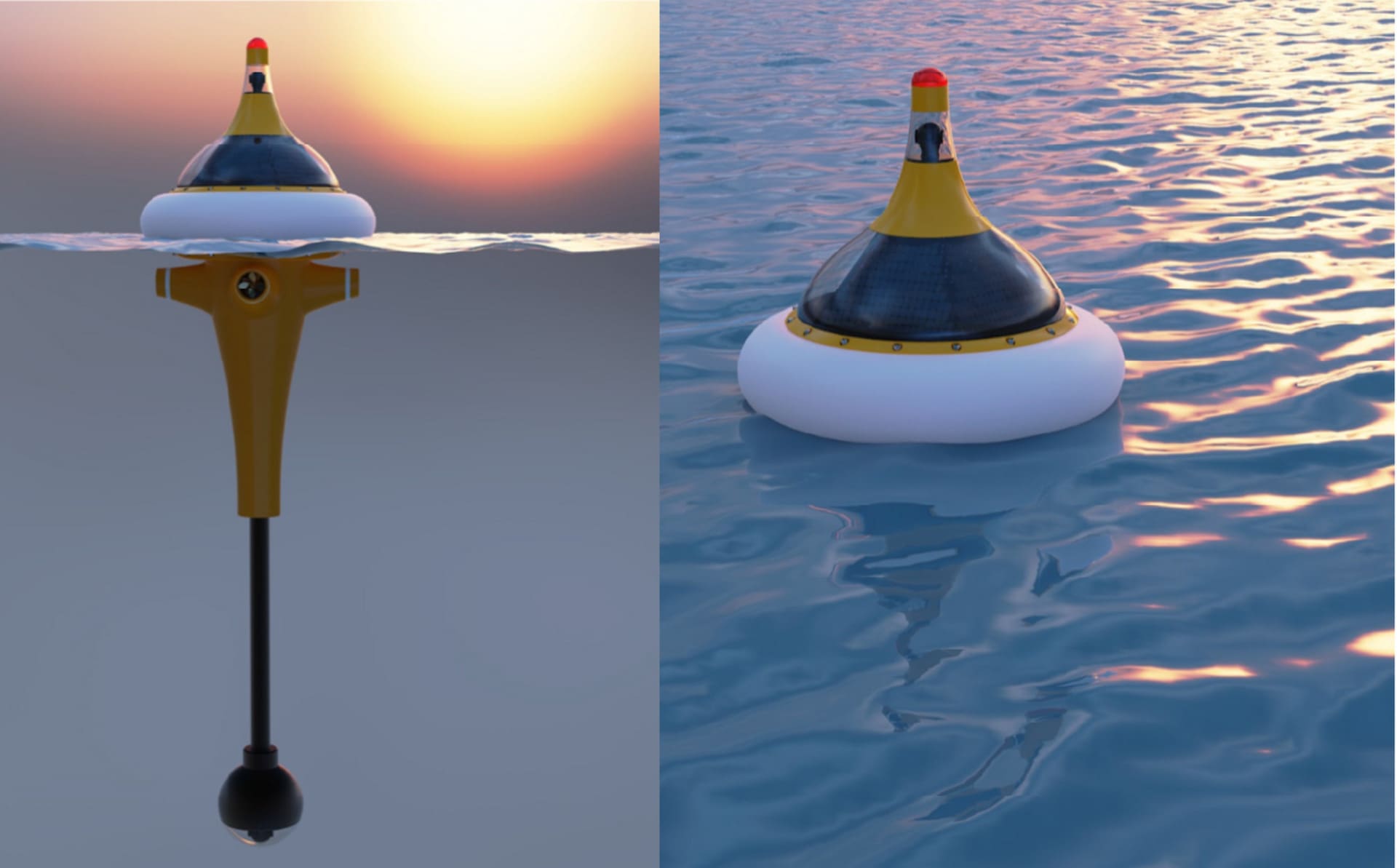 aqua scan device rendered on the ocean