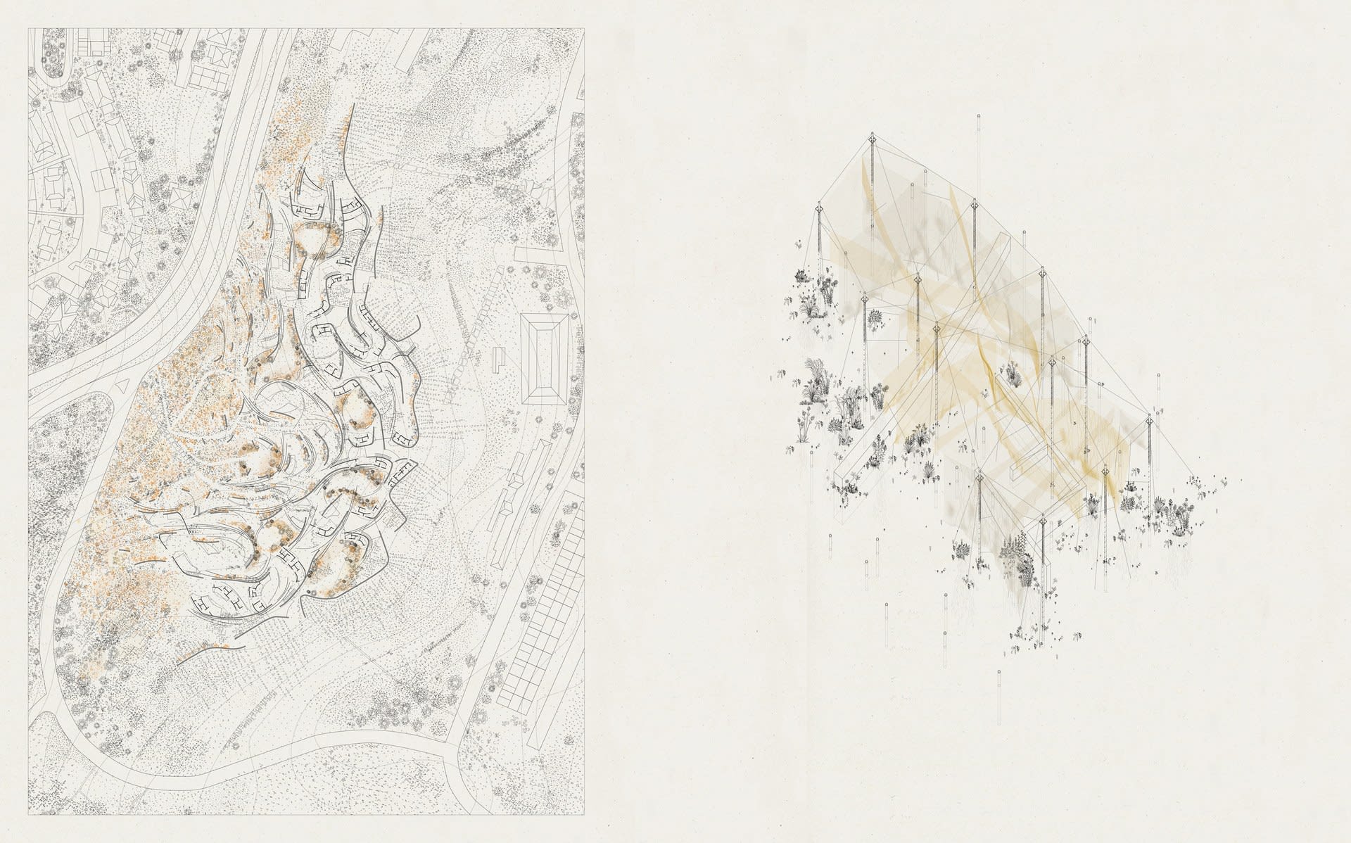 Overall Plan and Temporal Roof Axo