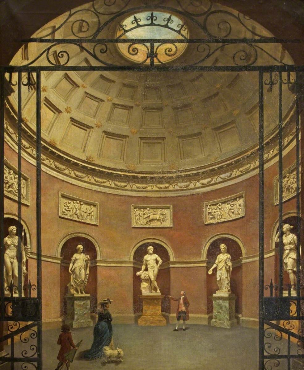 The Pantheon at Stourhead House painted 
S. Woodforde (1763–1817) Medium oil on canvas Measurements H 122 x W 91.5