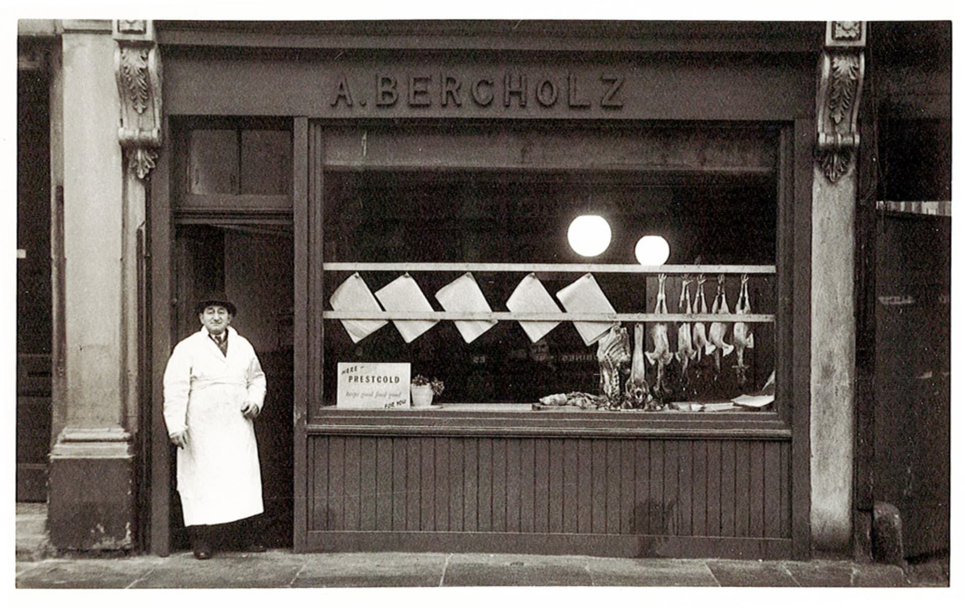 image of my great grandpa outside his kosher butcher on virginia road 