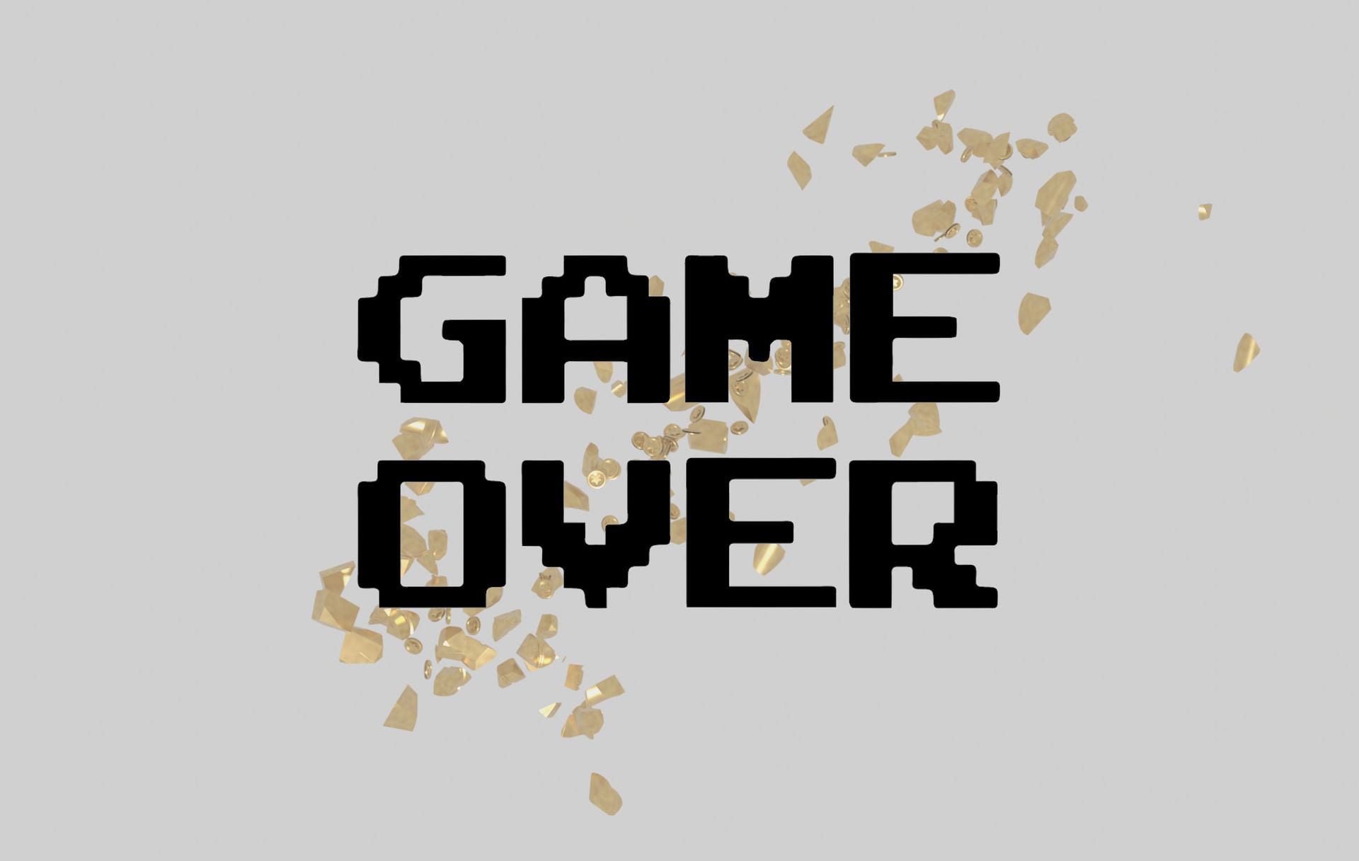 screenshot from a videogame with the Game Over text and gold coins