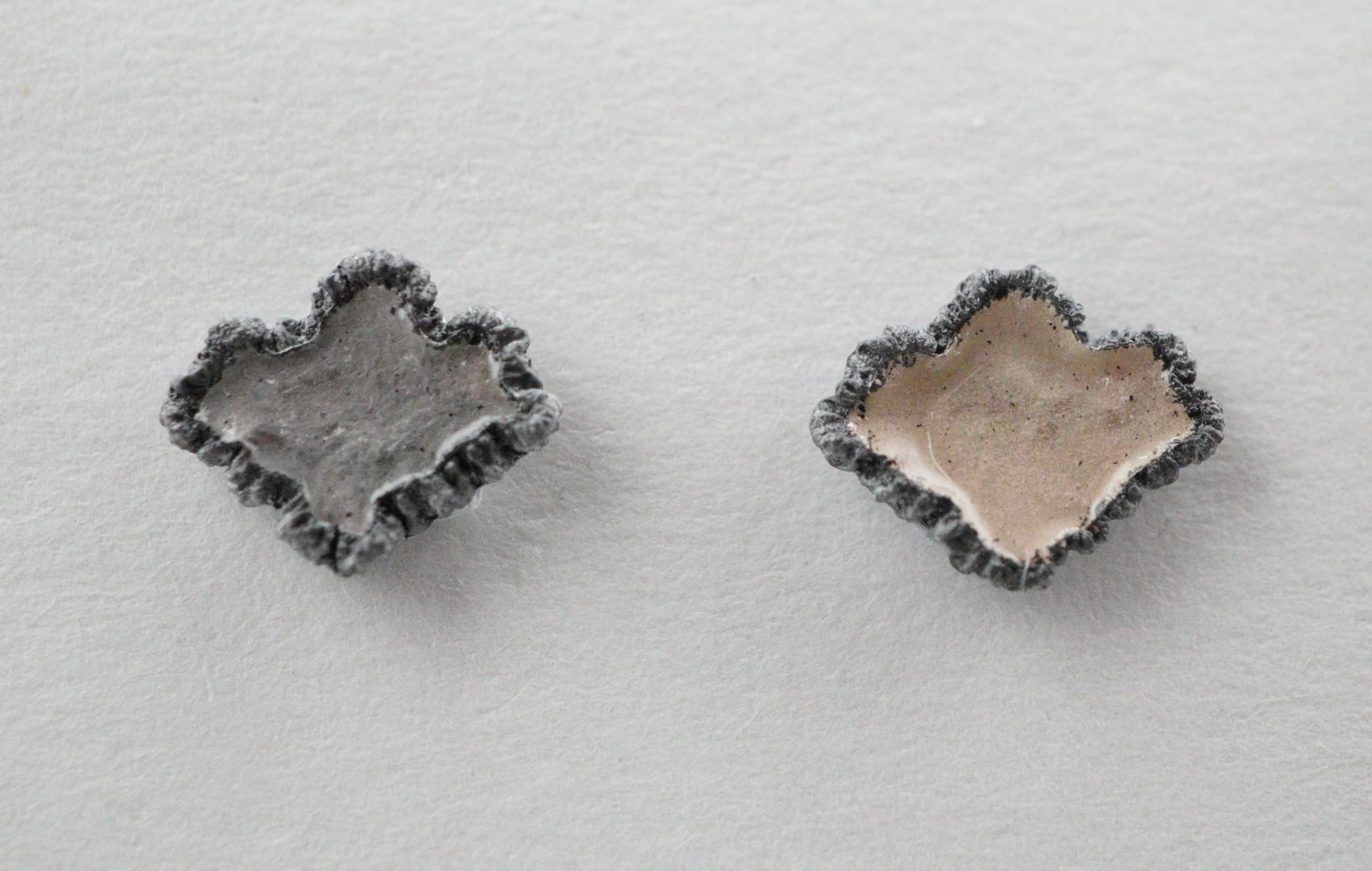 silver and grey and pink glass enamel stud earrings