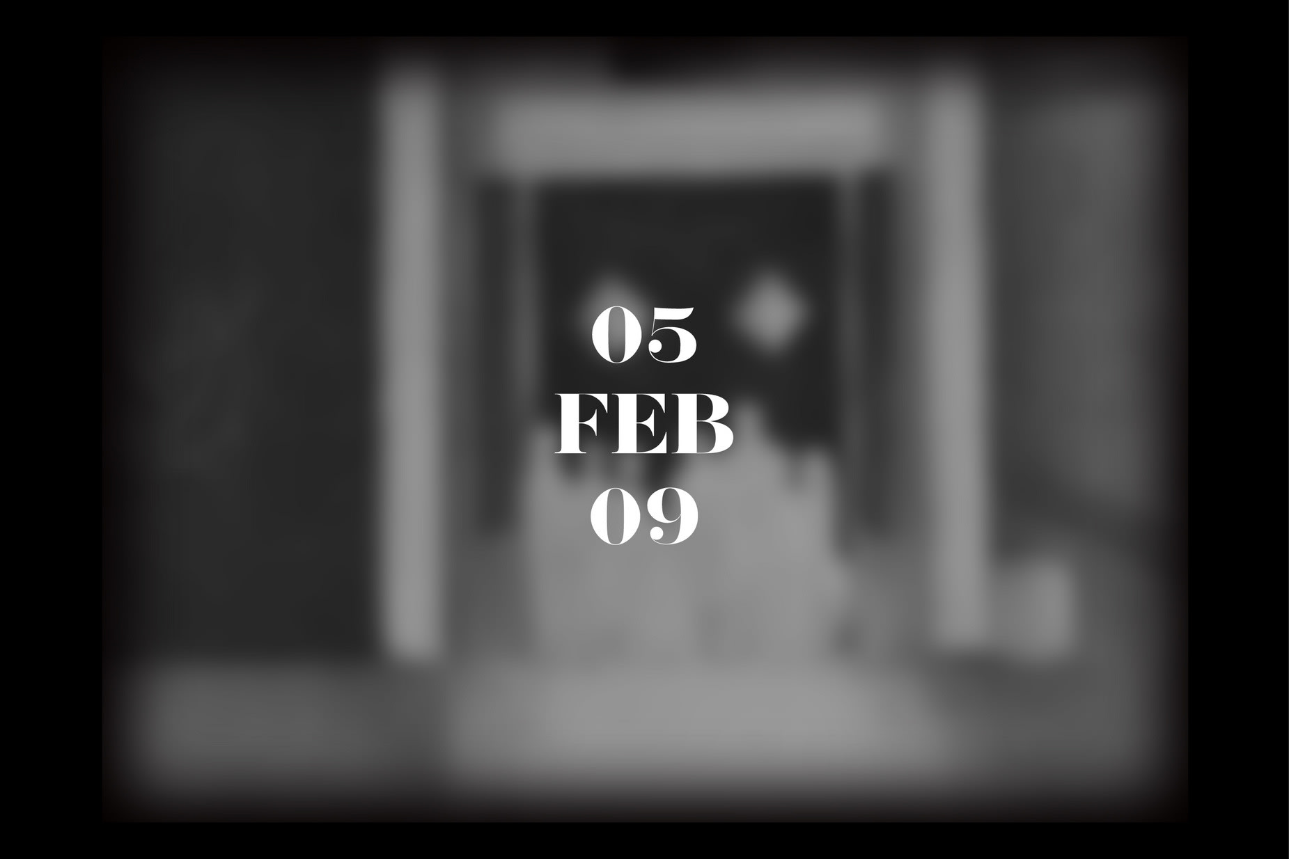 An indistinct illustration with a date in the middle: 05 February, 2009.
