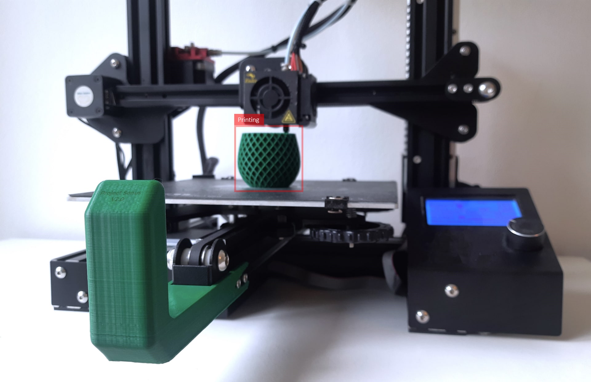 L-shaped module attached to a hobbyist 3d printer