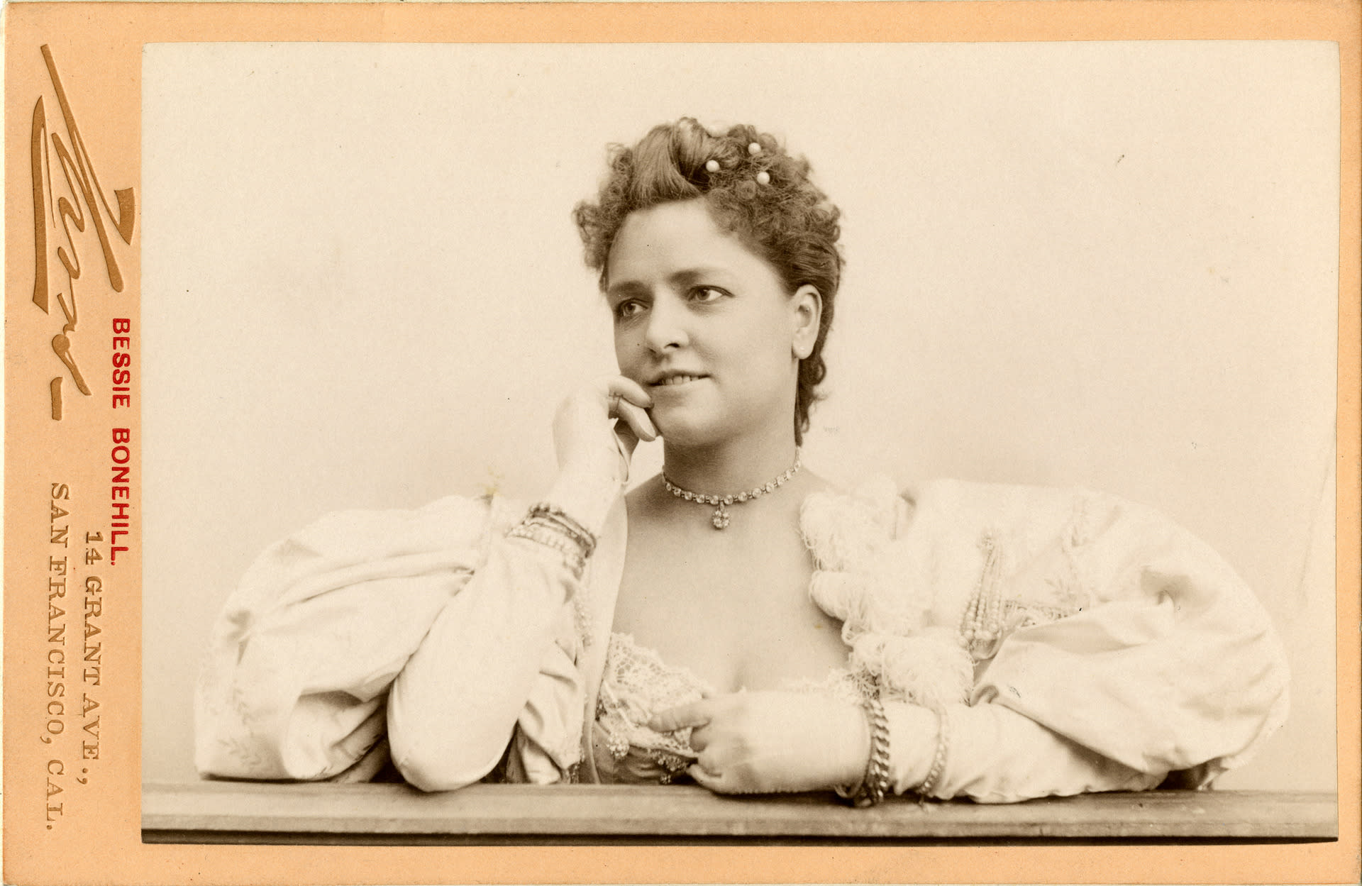 Cabinet card of Bessie Bonehill, 1880 (Digital Transgender Archive)