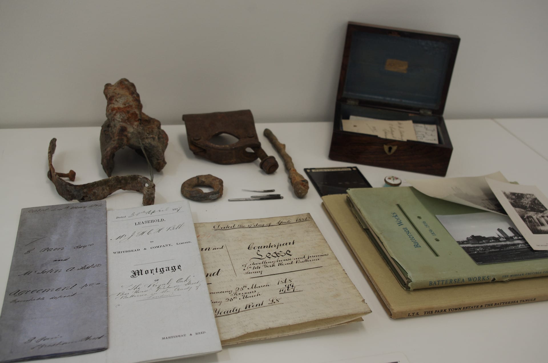 Research: found objects, photographs, documents