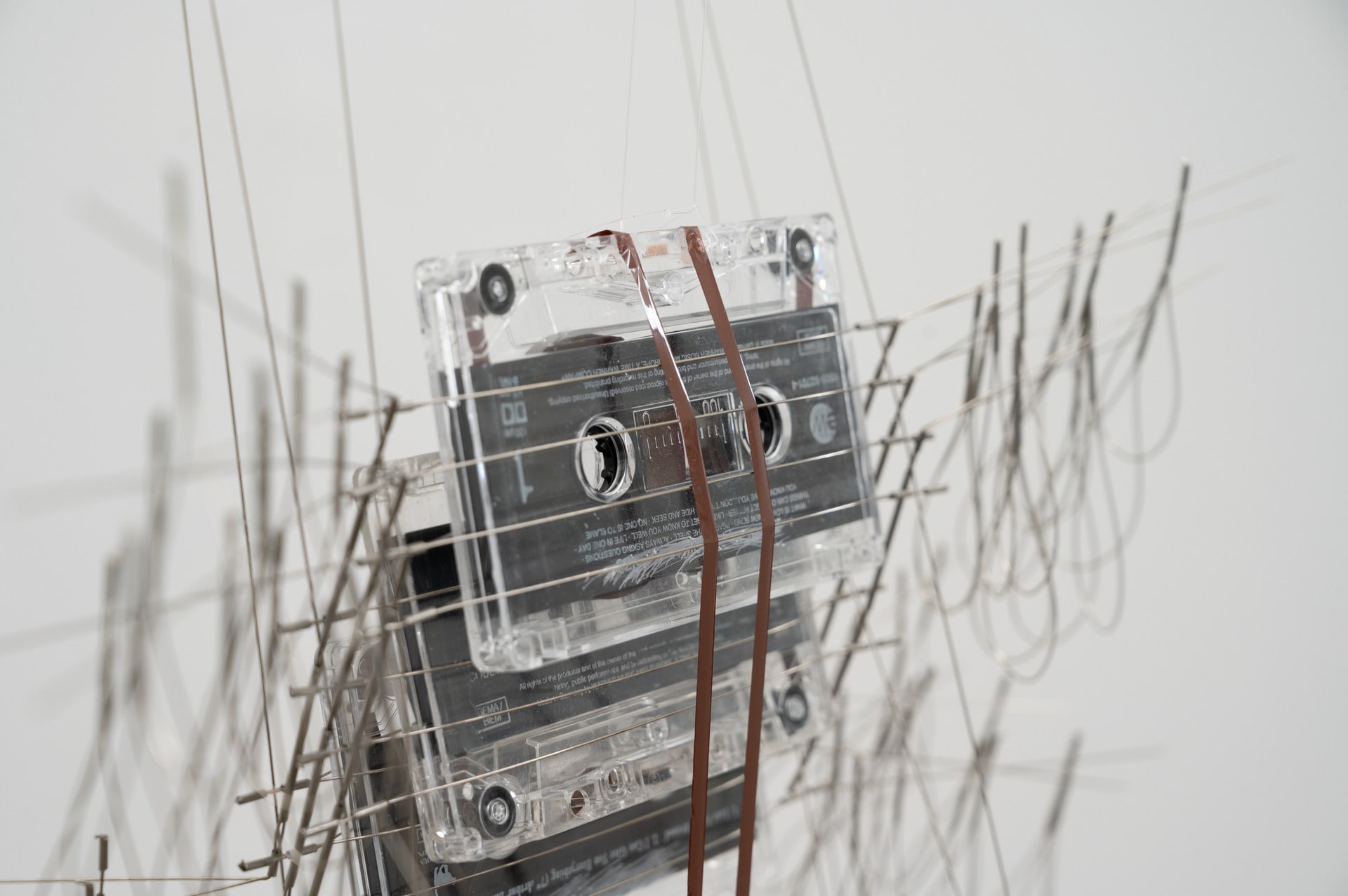 'I don’t need any words.’, Cassette tape, stainless steel wire/tube