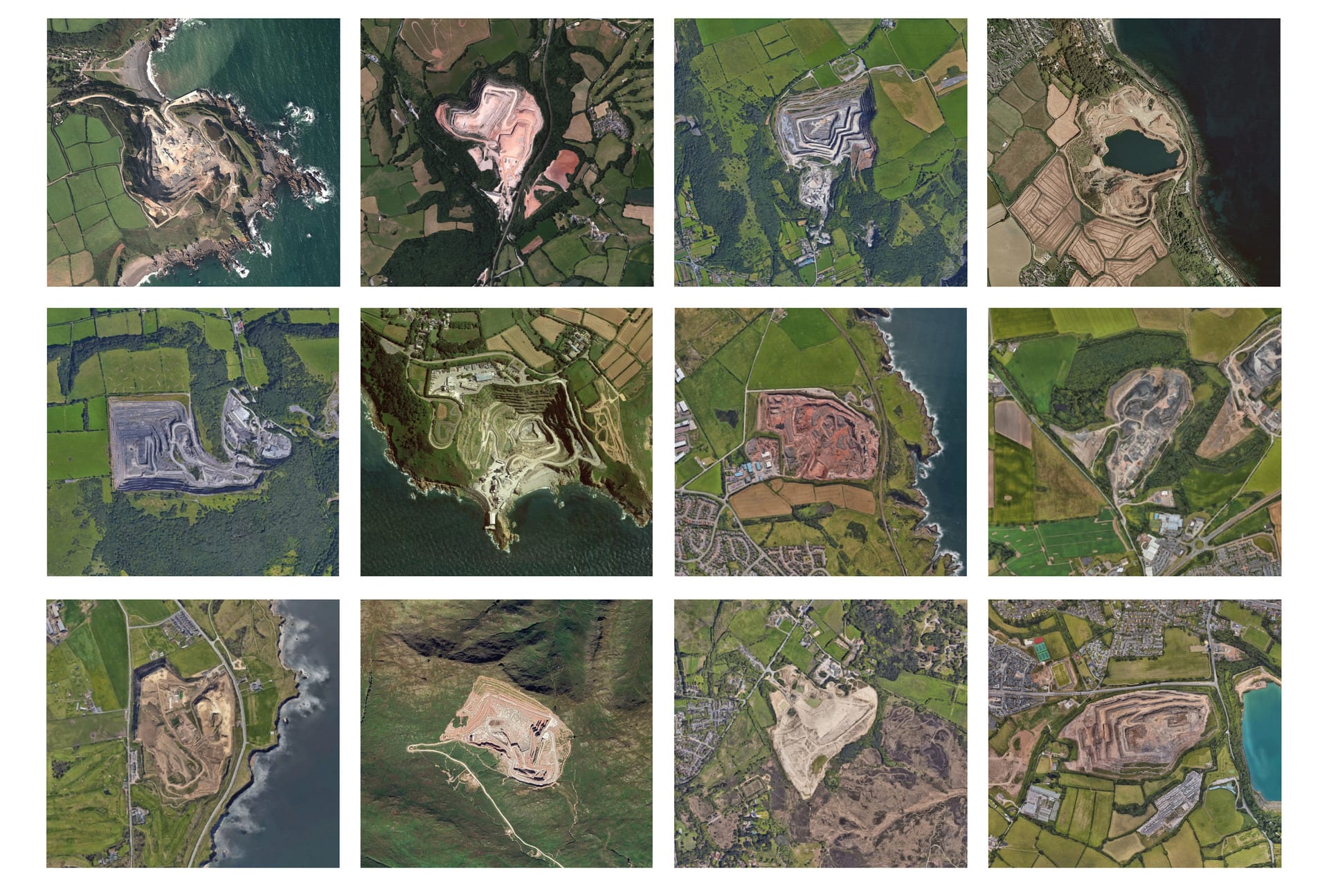 Aerial views of a sample of quarries from around the UK