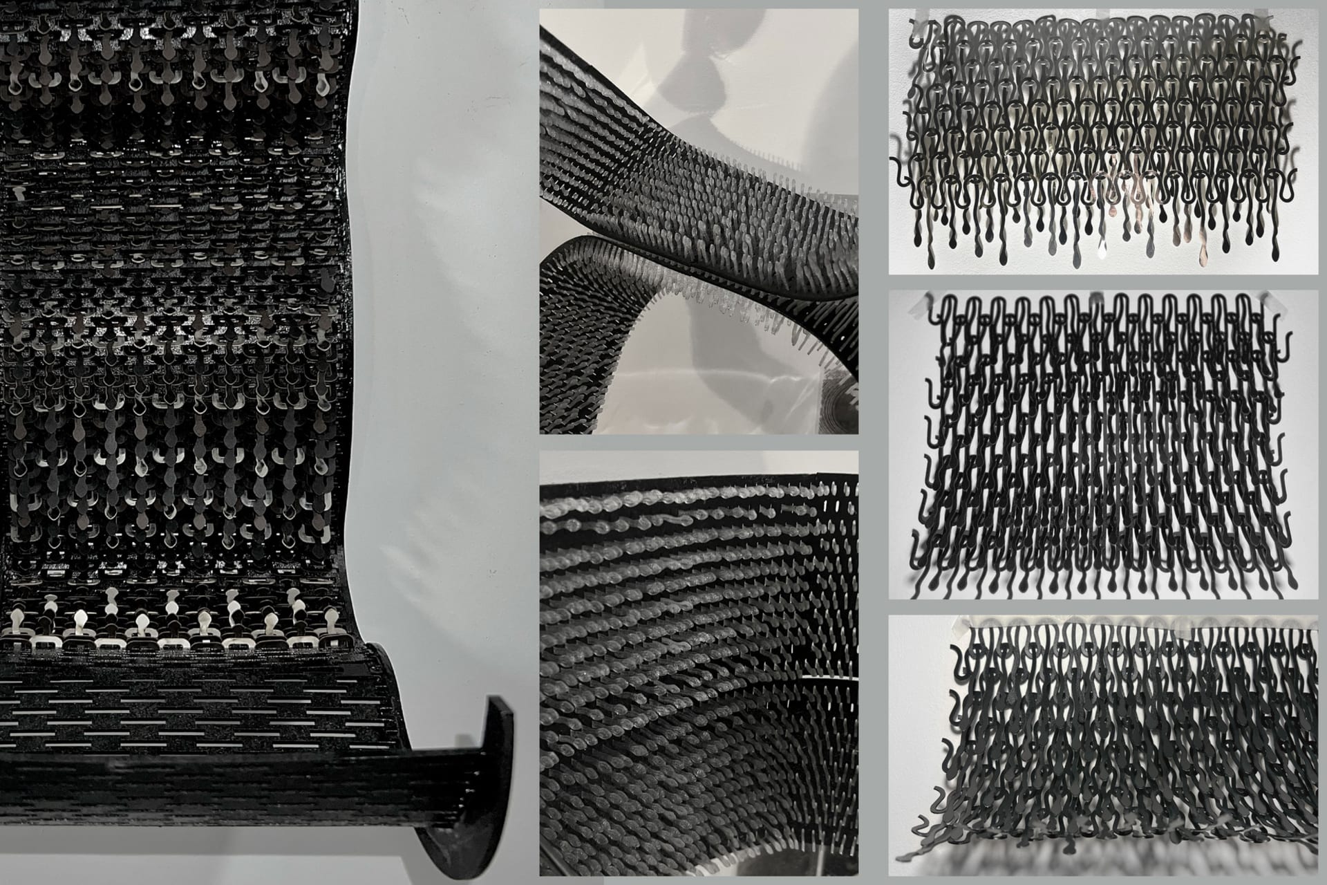 Simulating water wave, laser cutting technology and 3D printing technology, black and transparent