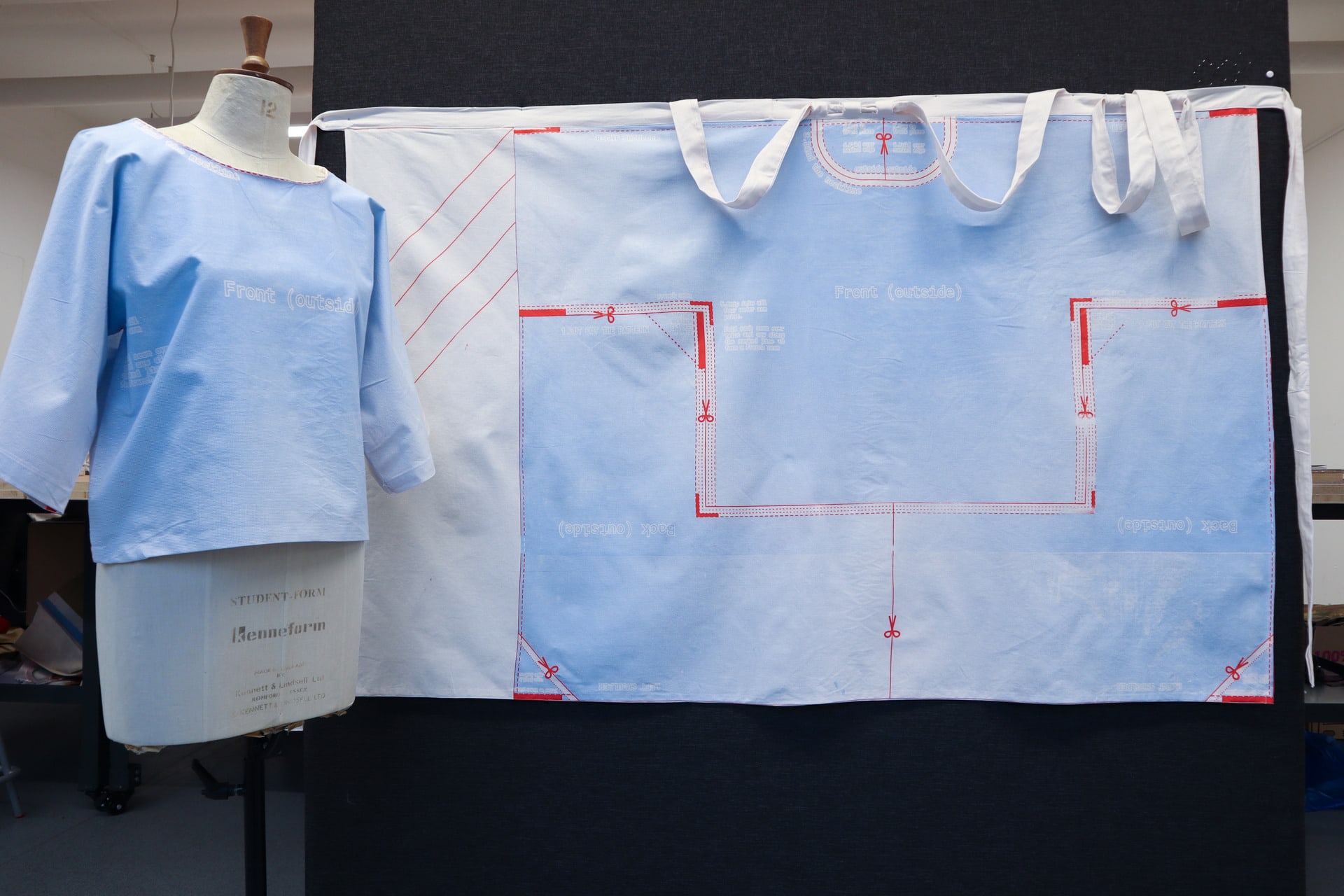 Re-Sewed Shirt and Wrapped-around Skirt
