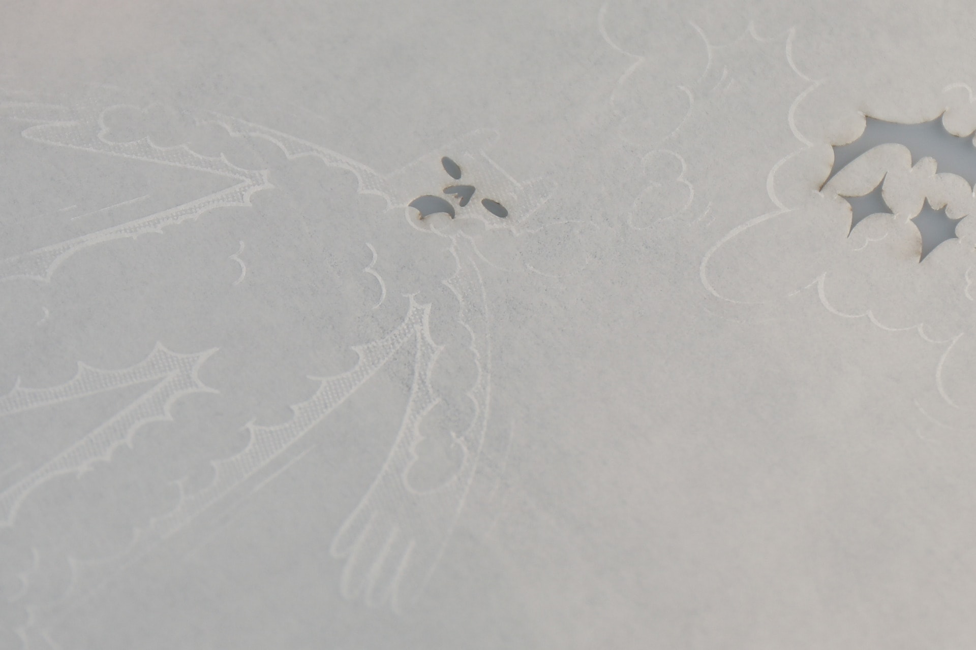 Figure with features cut out by laser cutter