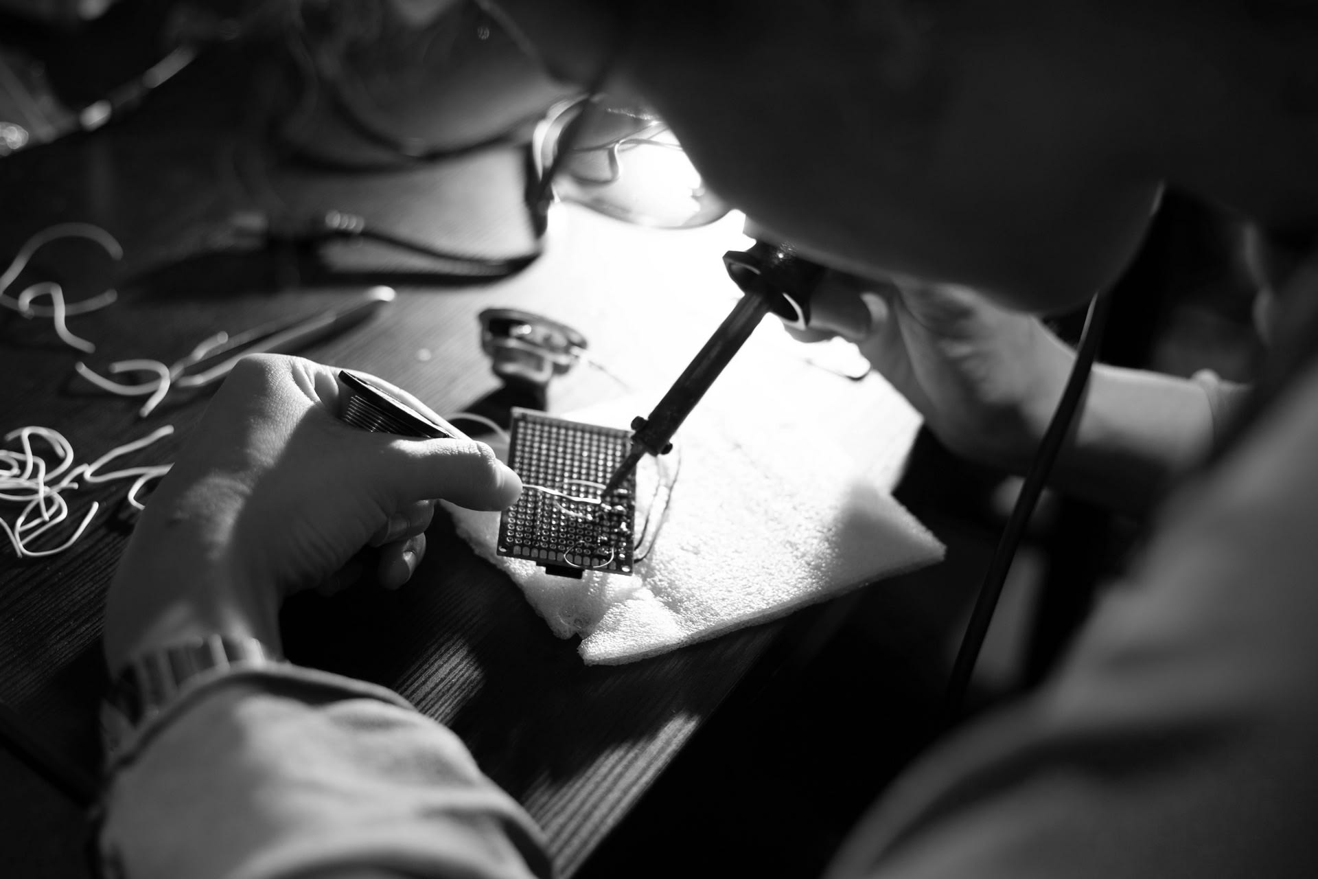 Soldering the components for final prototype