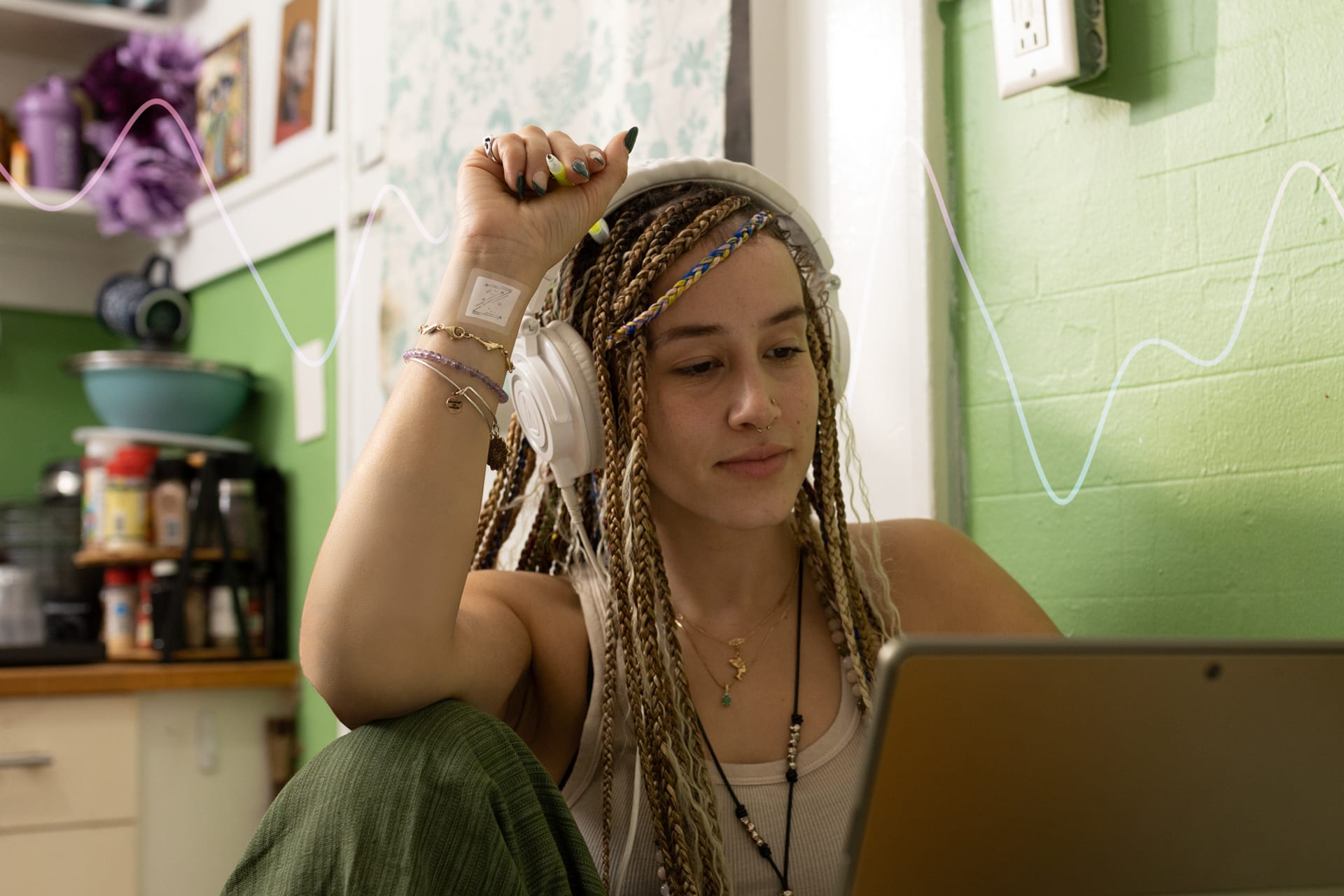 student wearing zensor patch