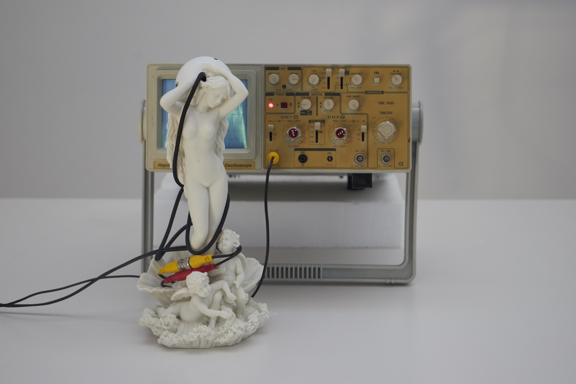 installation shot of an oscilloscope