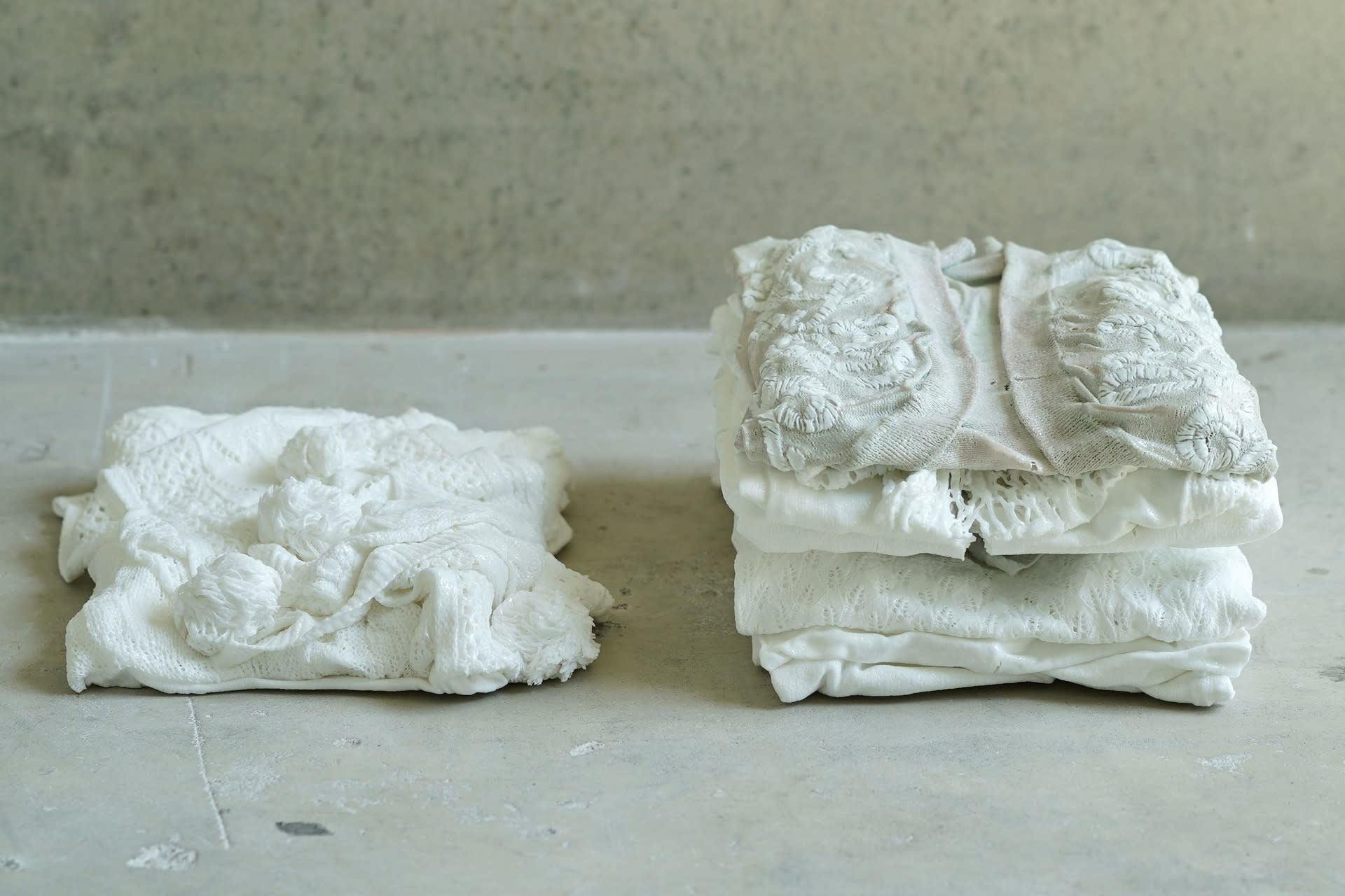 Some folded porcelain clothes