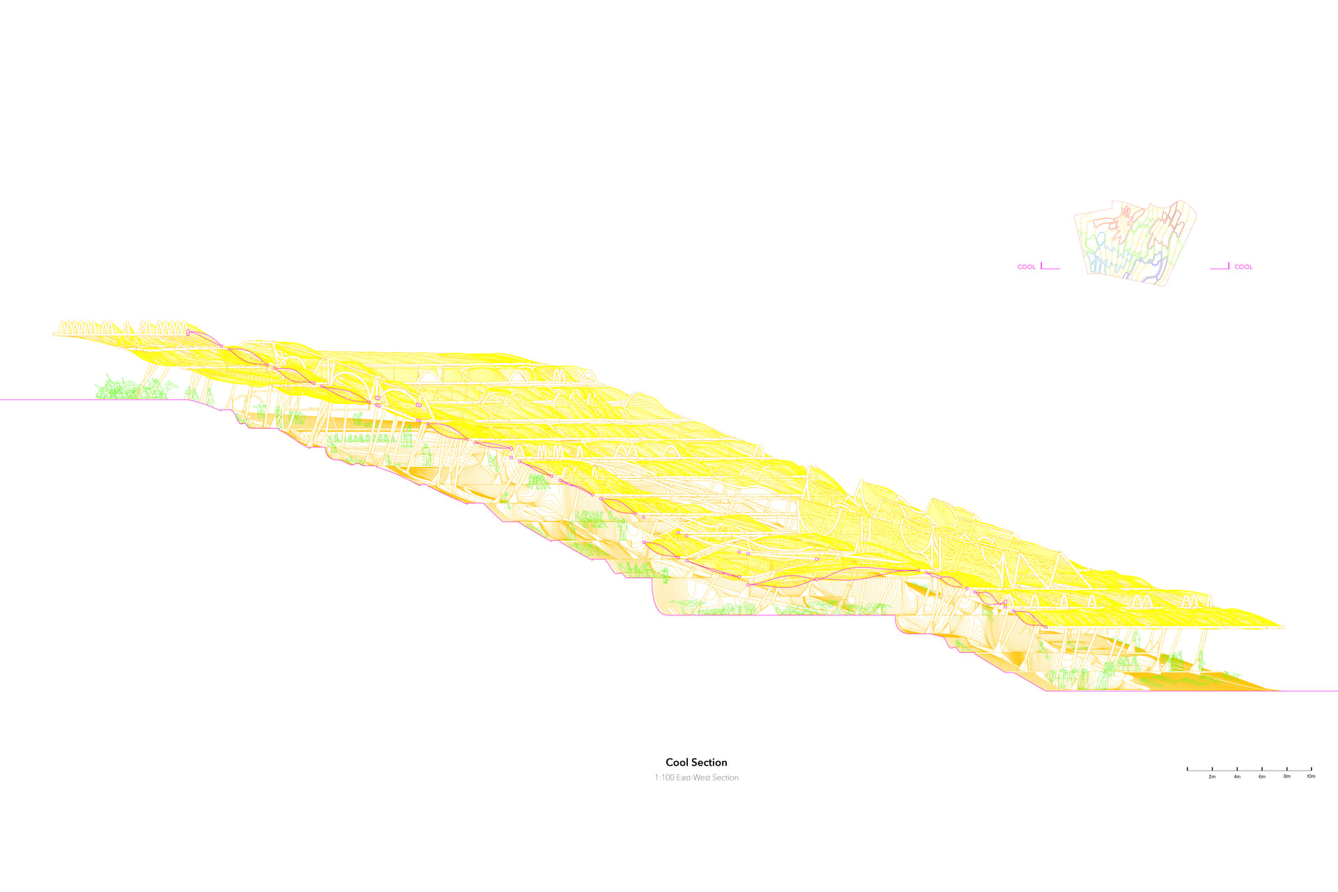 Section through the cool zones of the Thermal Common