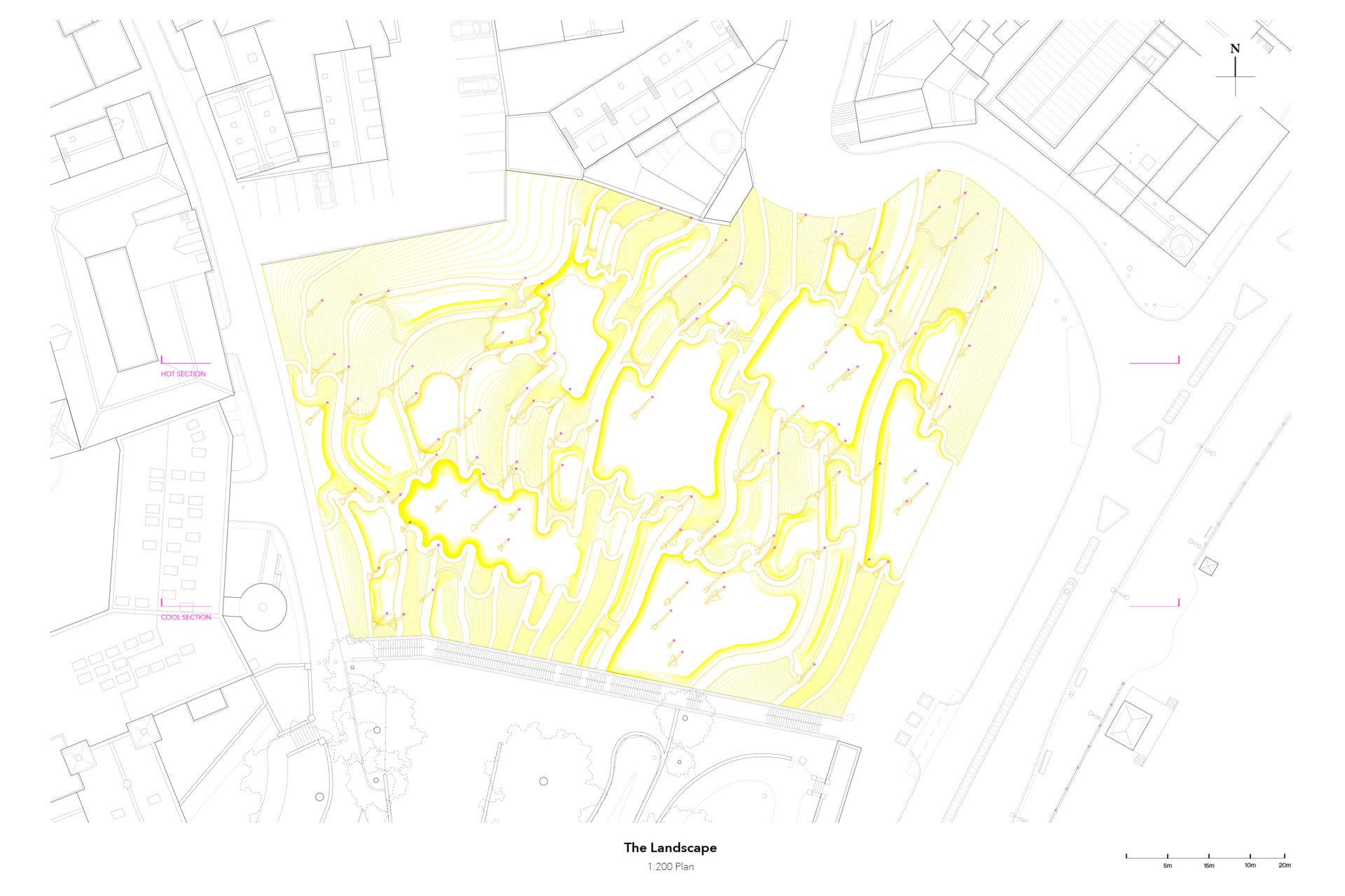 Floor plan of constructed landscape in Thermal Common