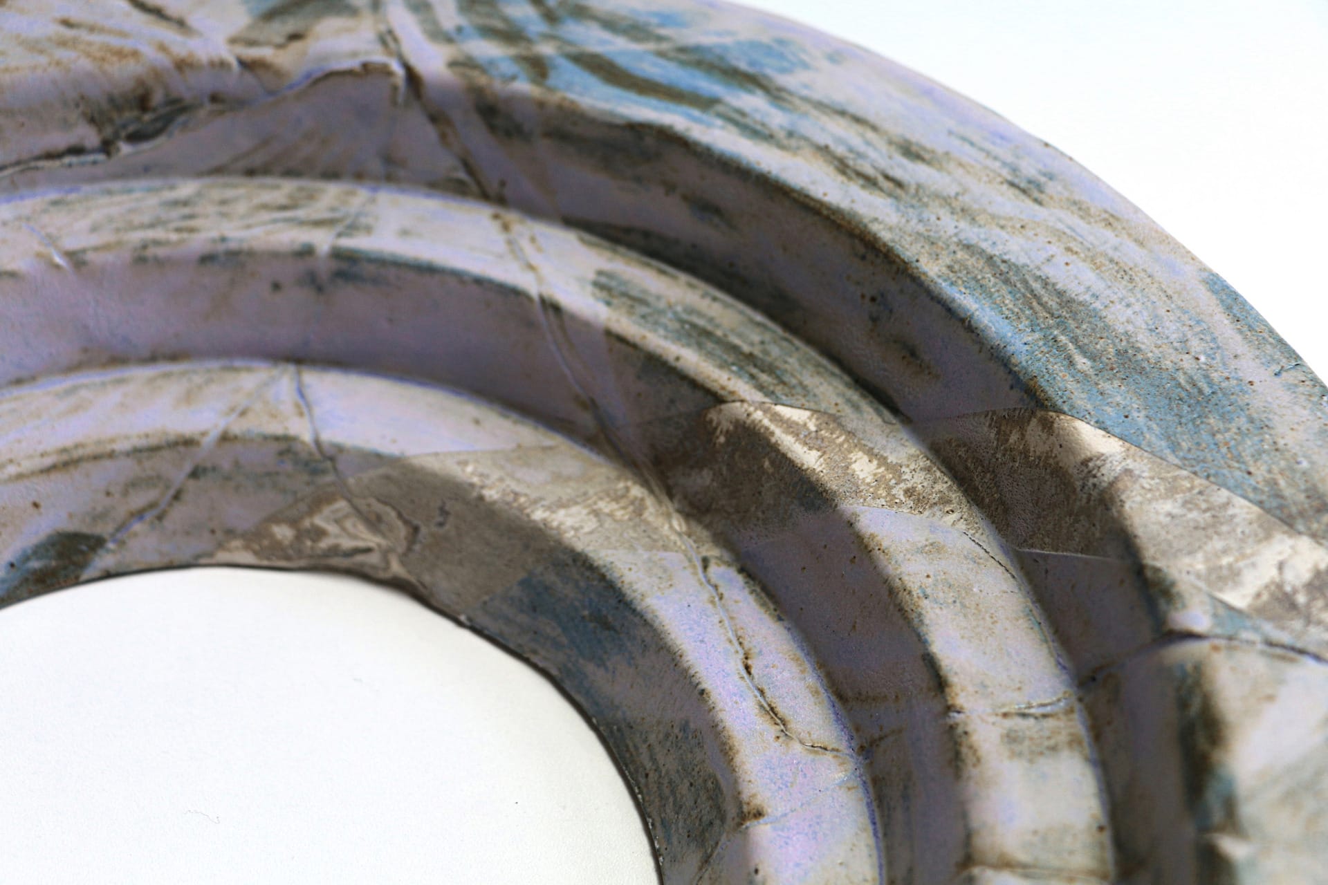 Detail of Purple circle, stripes of clay