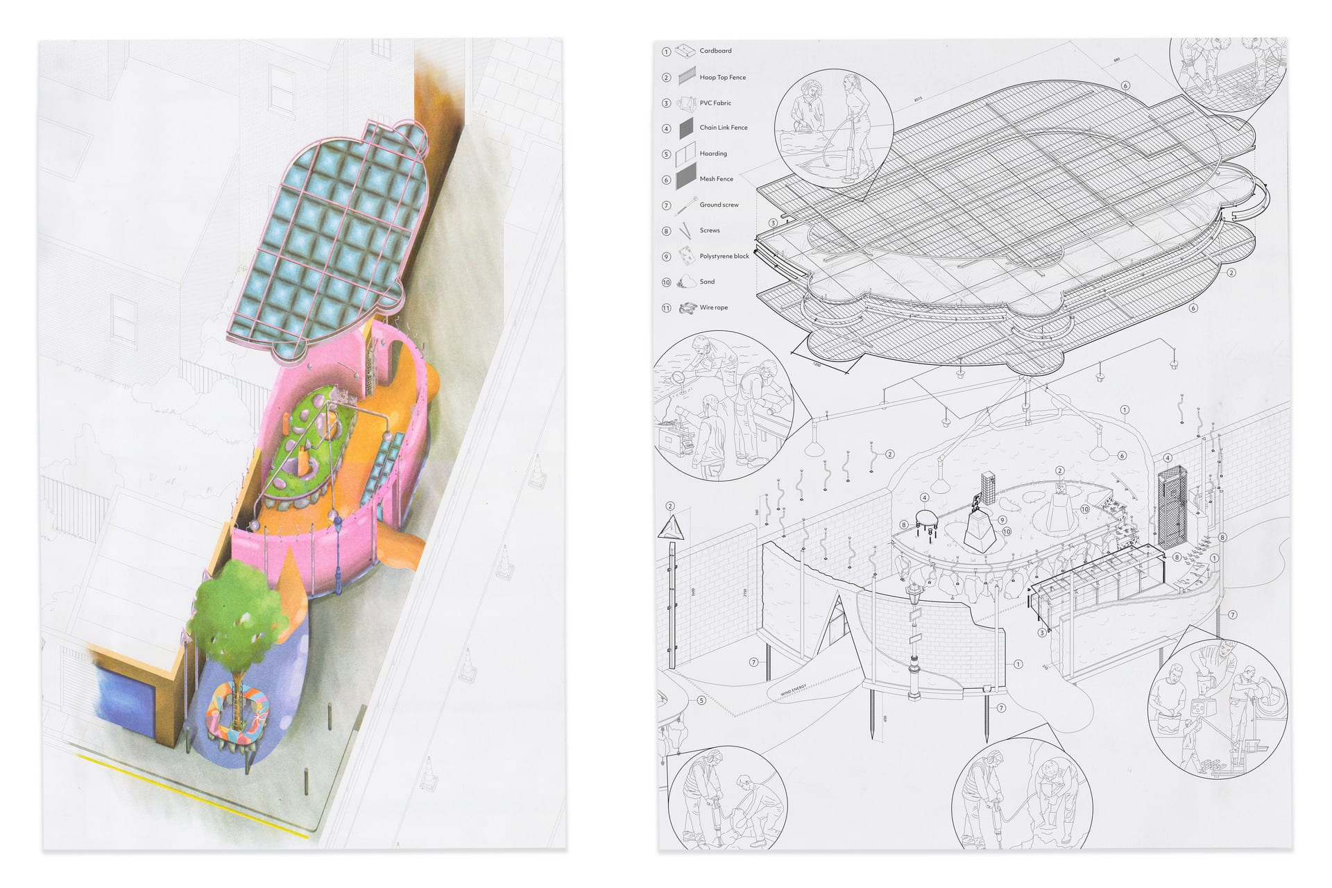 The Debating Chamber: Planometric View and Community Self-build Technical Construction