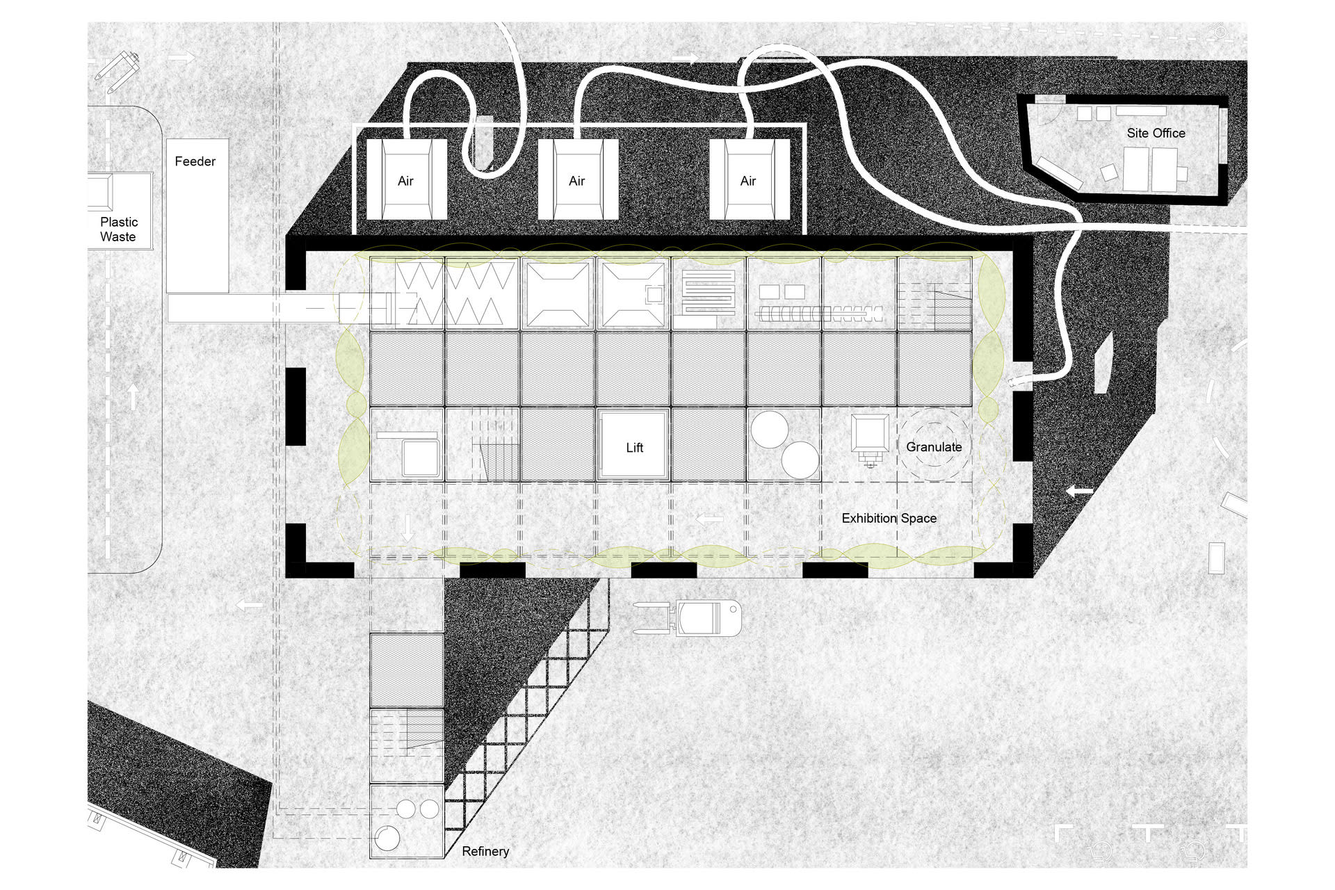 Layout, Ground Floor, Inflatable, Frame, Plastic, Recycling Plant