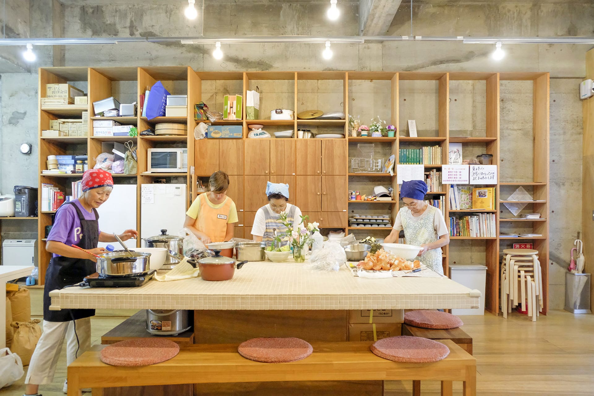 elderly members of the community regularly cook meals for local children