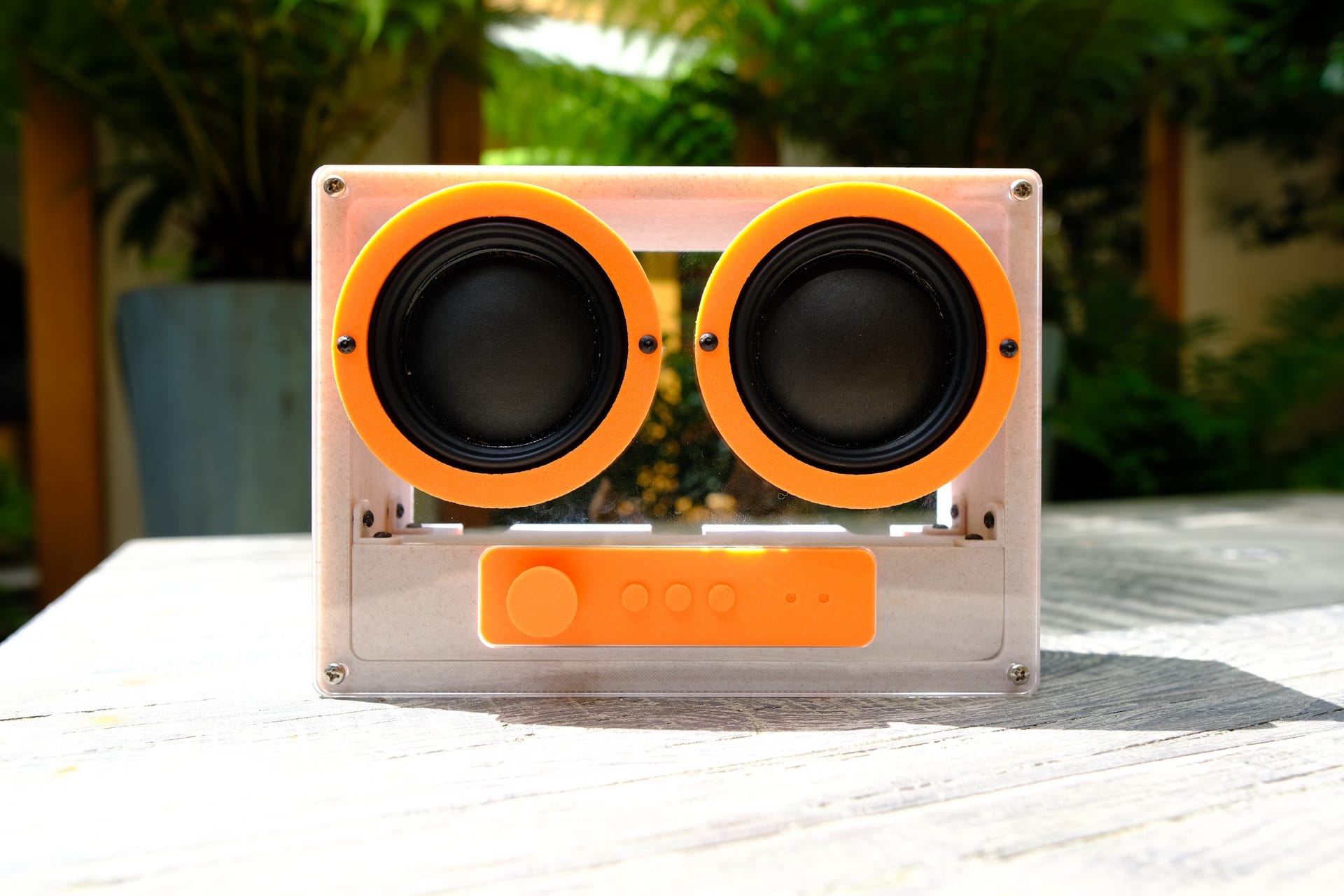 A speaker outside 