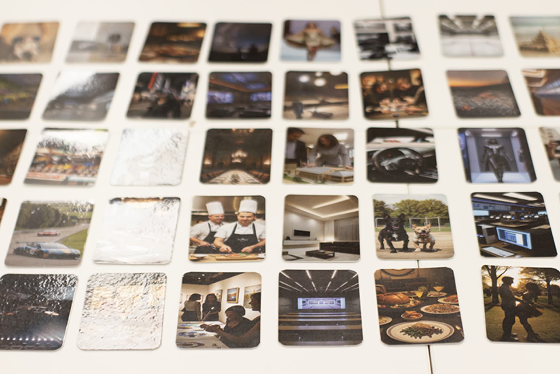 The Content Cards are arranged on the table to form a grid.