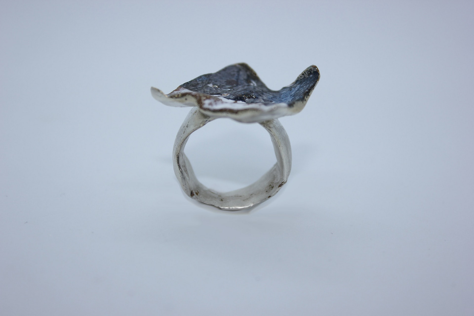 Identity Ring, Sterling silver, photograph and enamel pigments.