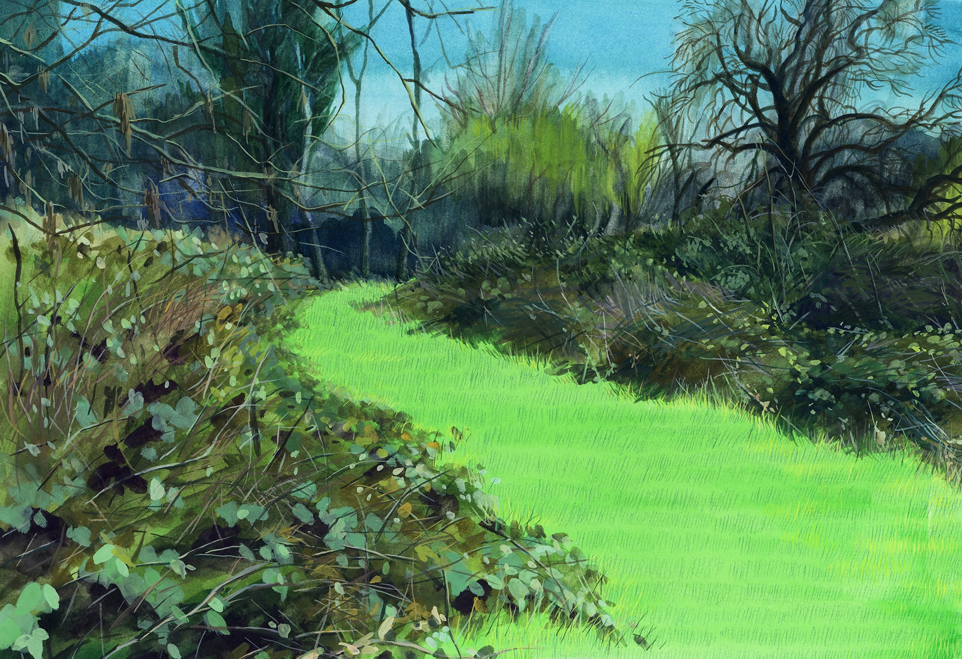 In Search of the Wilderness: Prologue, water colour on paper