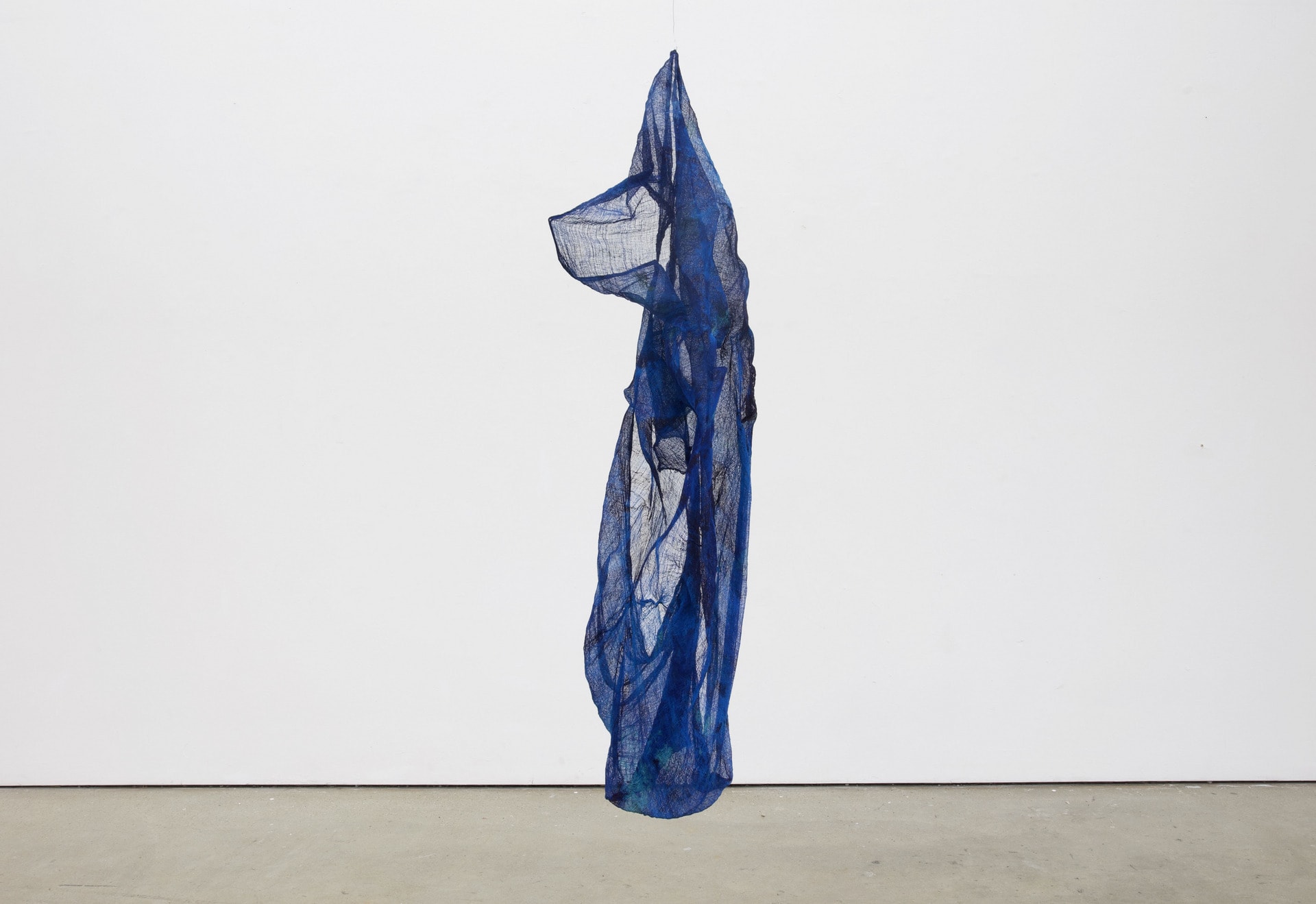 blue fabric sculpture