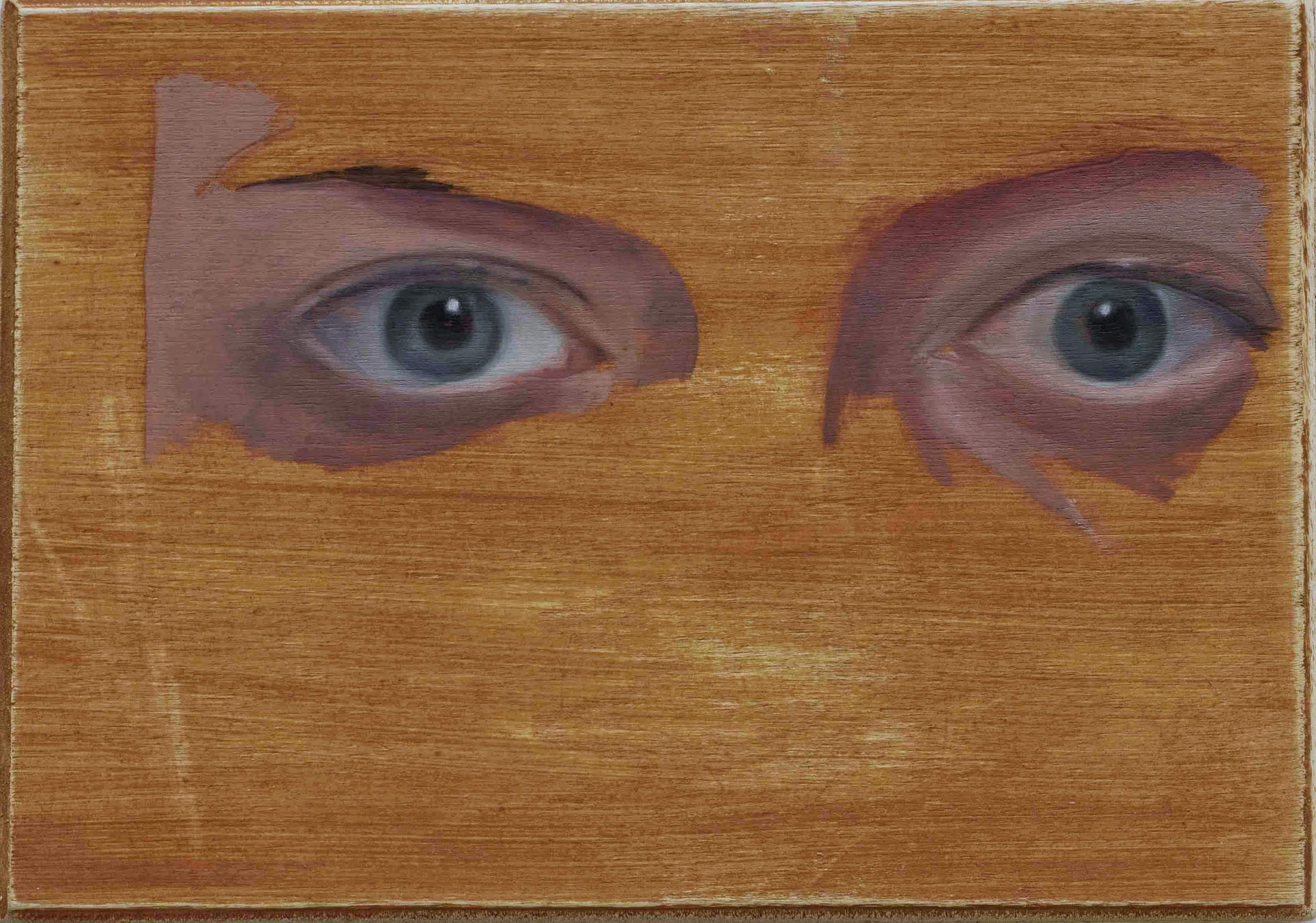 eyes painted on small panel