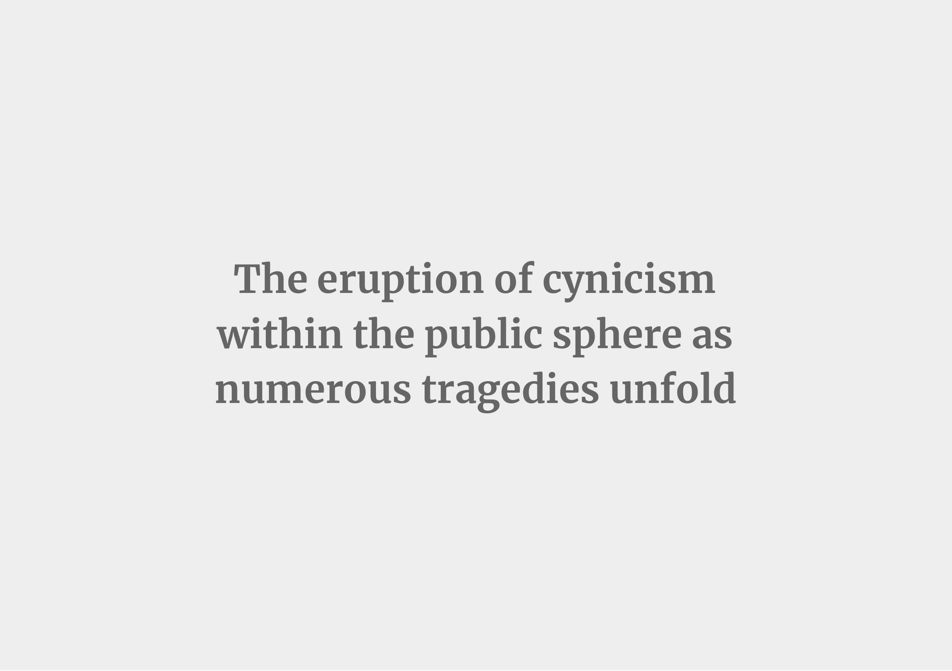 On Cynicism