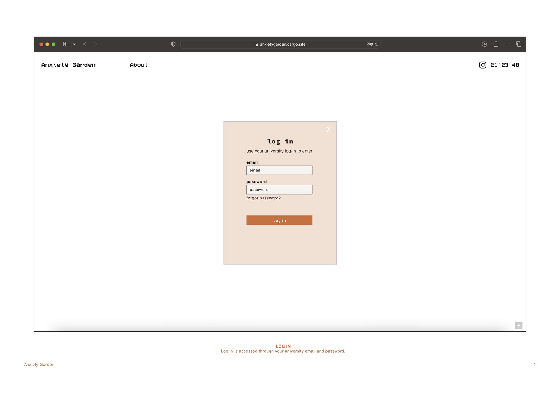 Login page 
