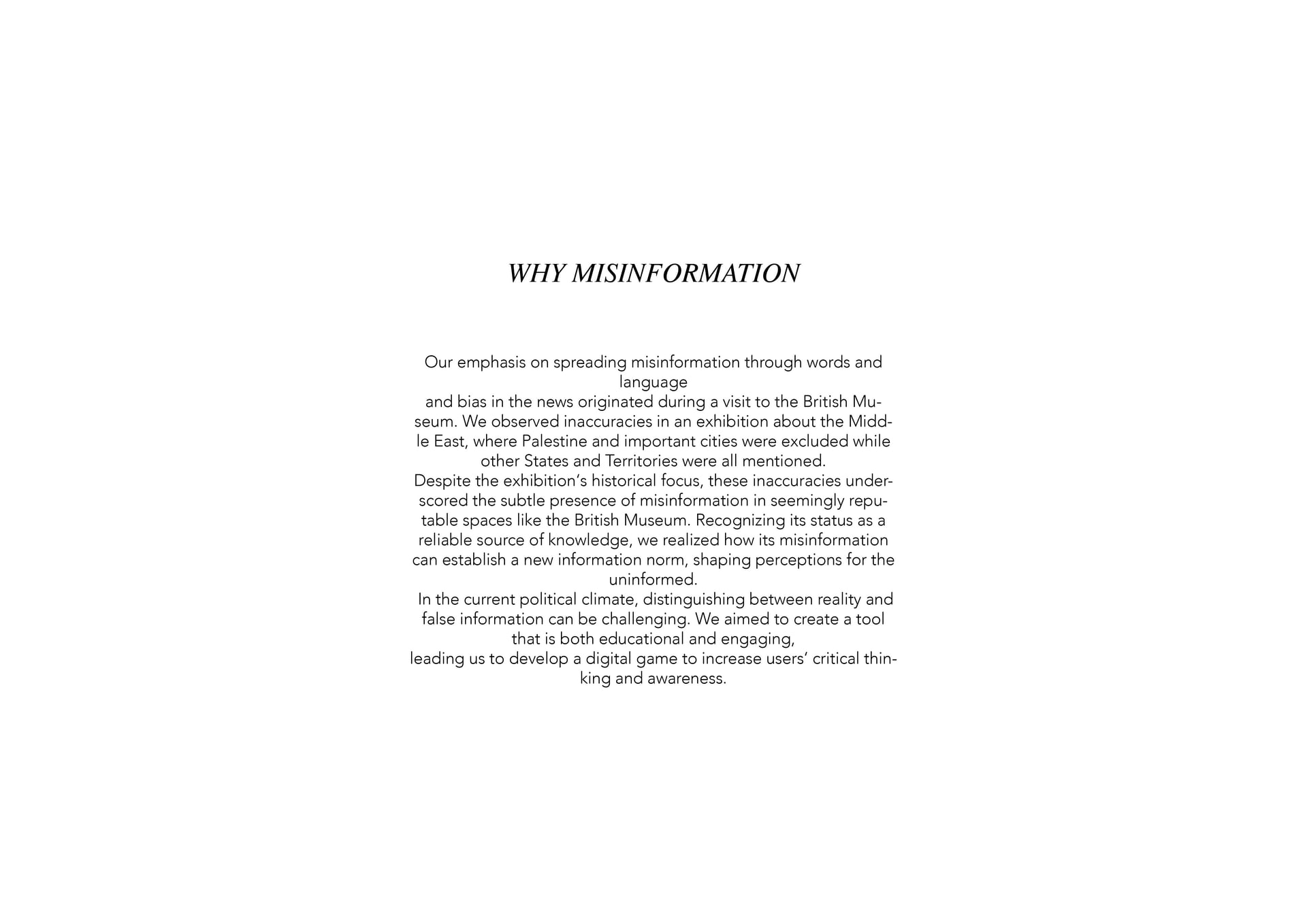 Text about misinformation