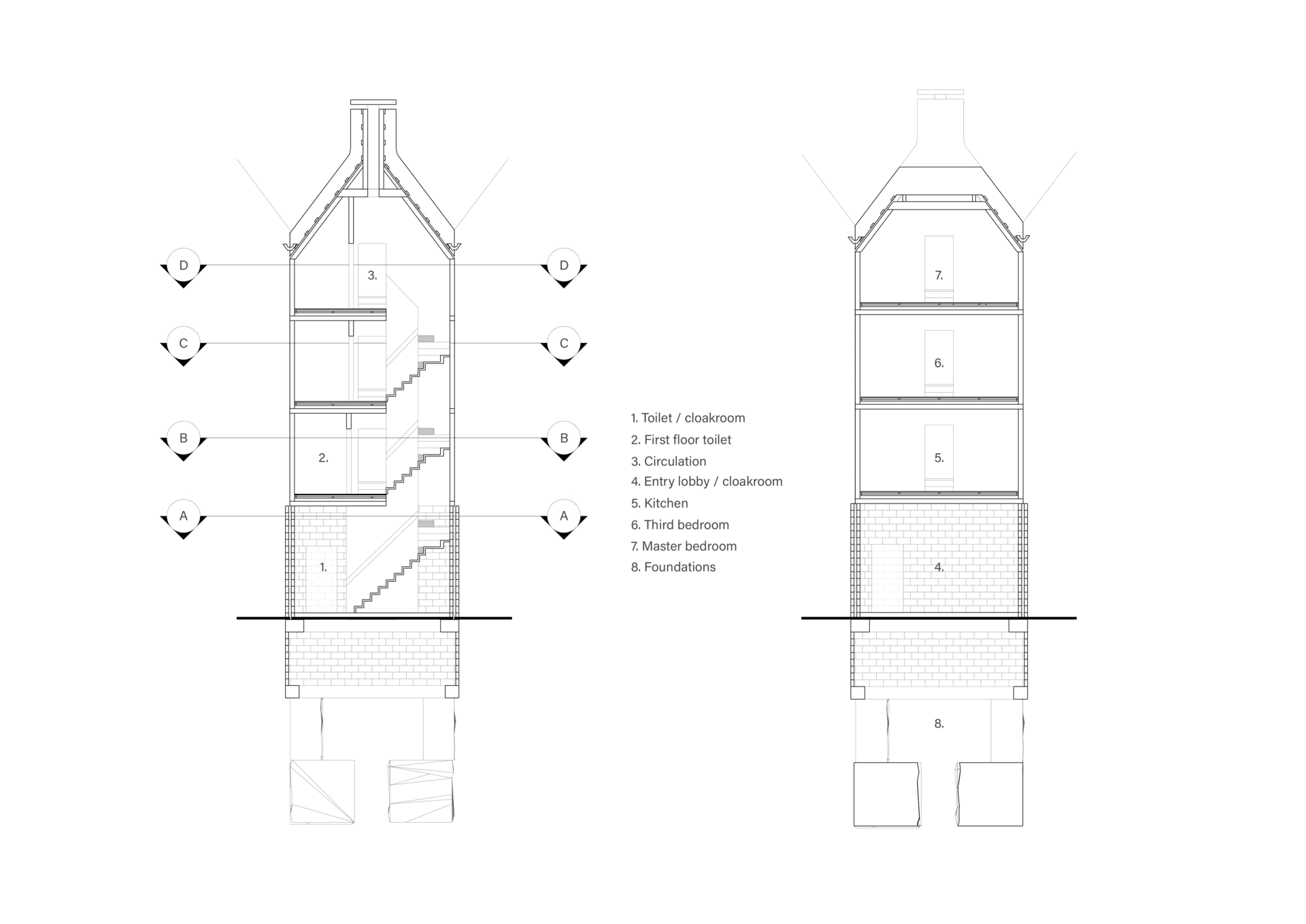 A section through our contemporary 'piano nobile' dwelling