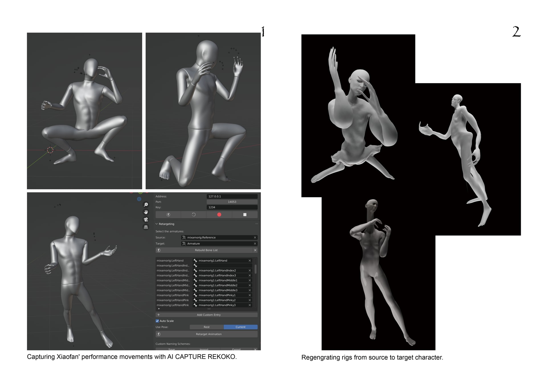 Including AI motion capture and 3 characters
