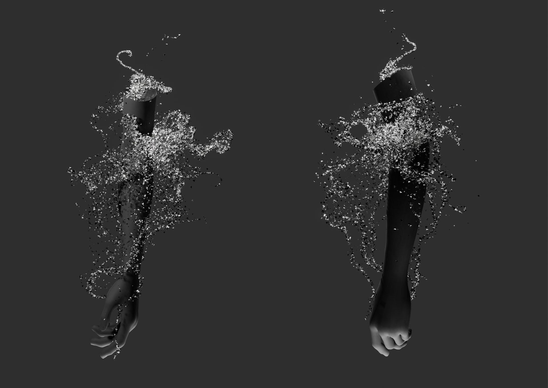 Turbulance guides particles growing branches on a arm