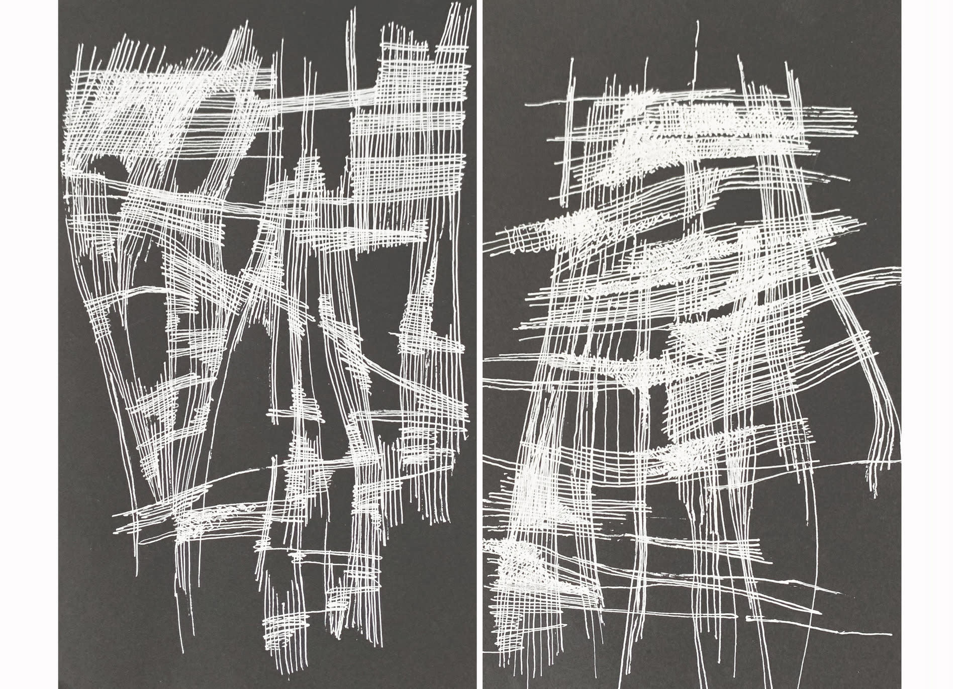 Sketches showing different weaving patterns