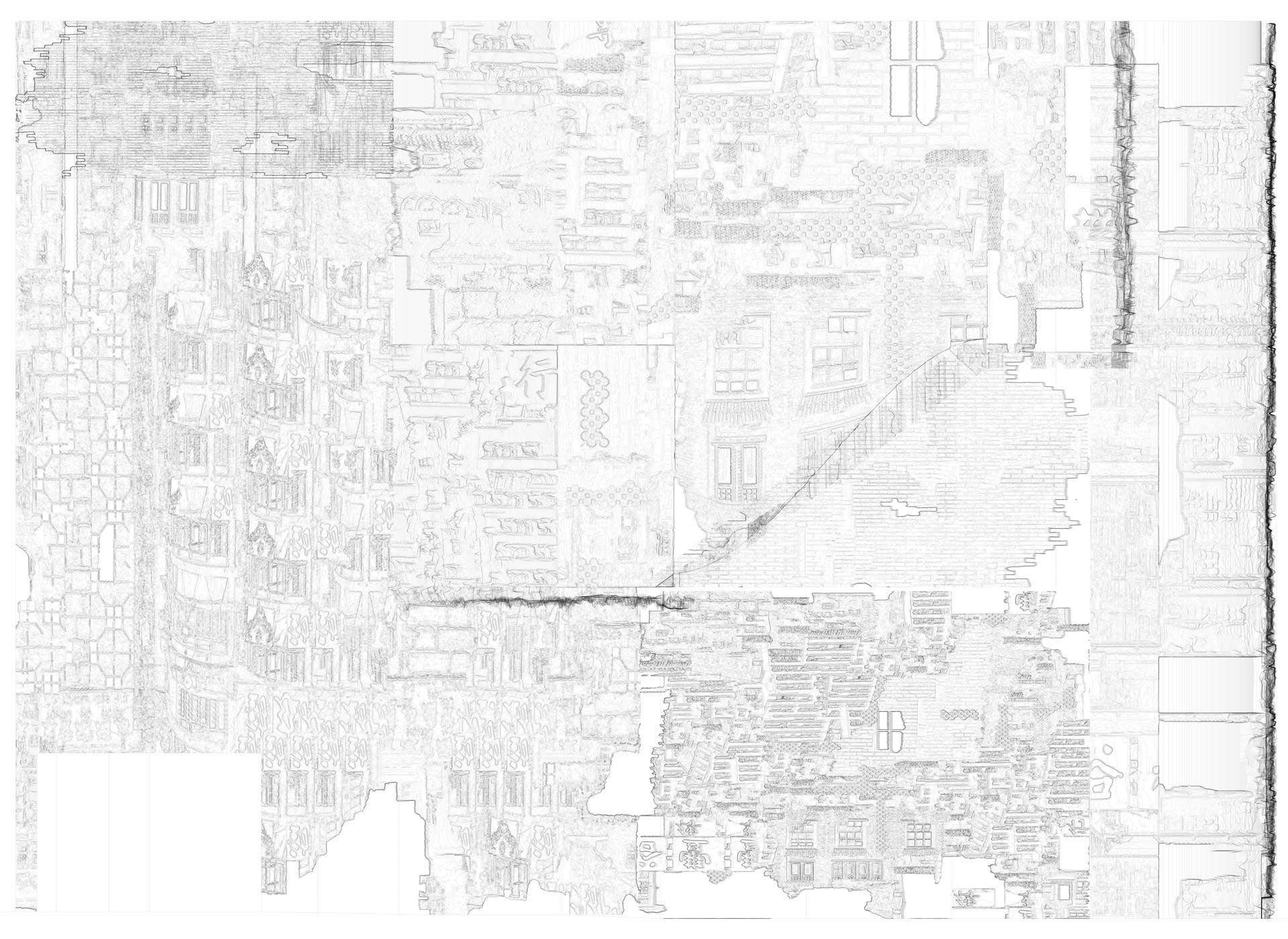 Long Facade Line Drawing