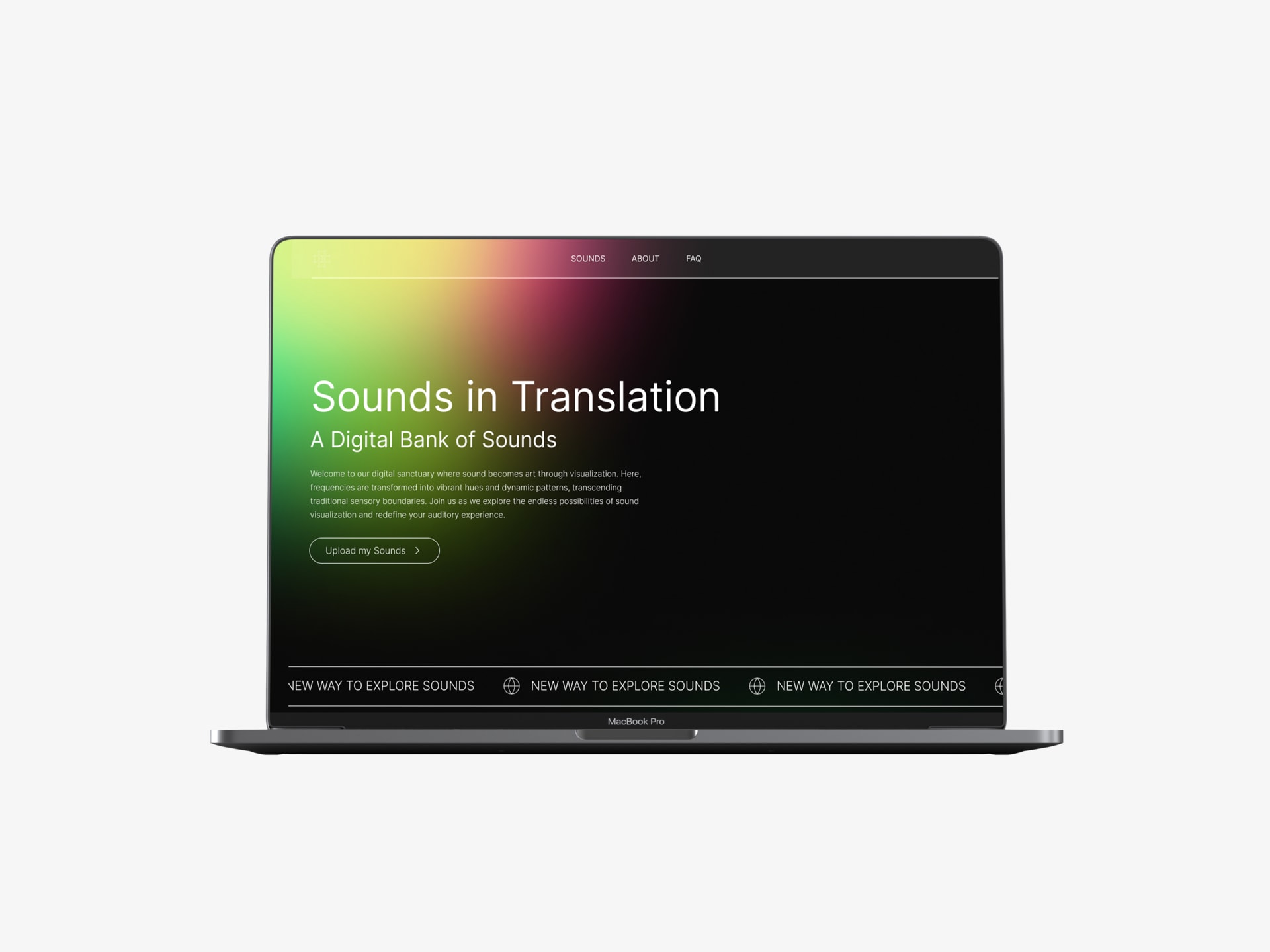 Landing Page of the Digital Sound Bank