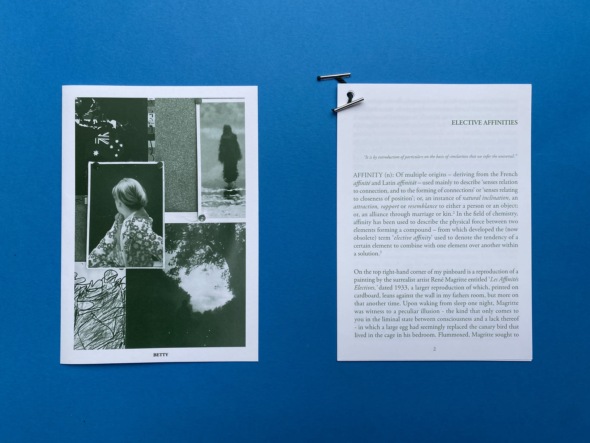 Text: Betty / Text: Elective Affinities / Postcard on pinboard: 'Betty', Gerhard Richter, 1988.