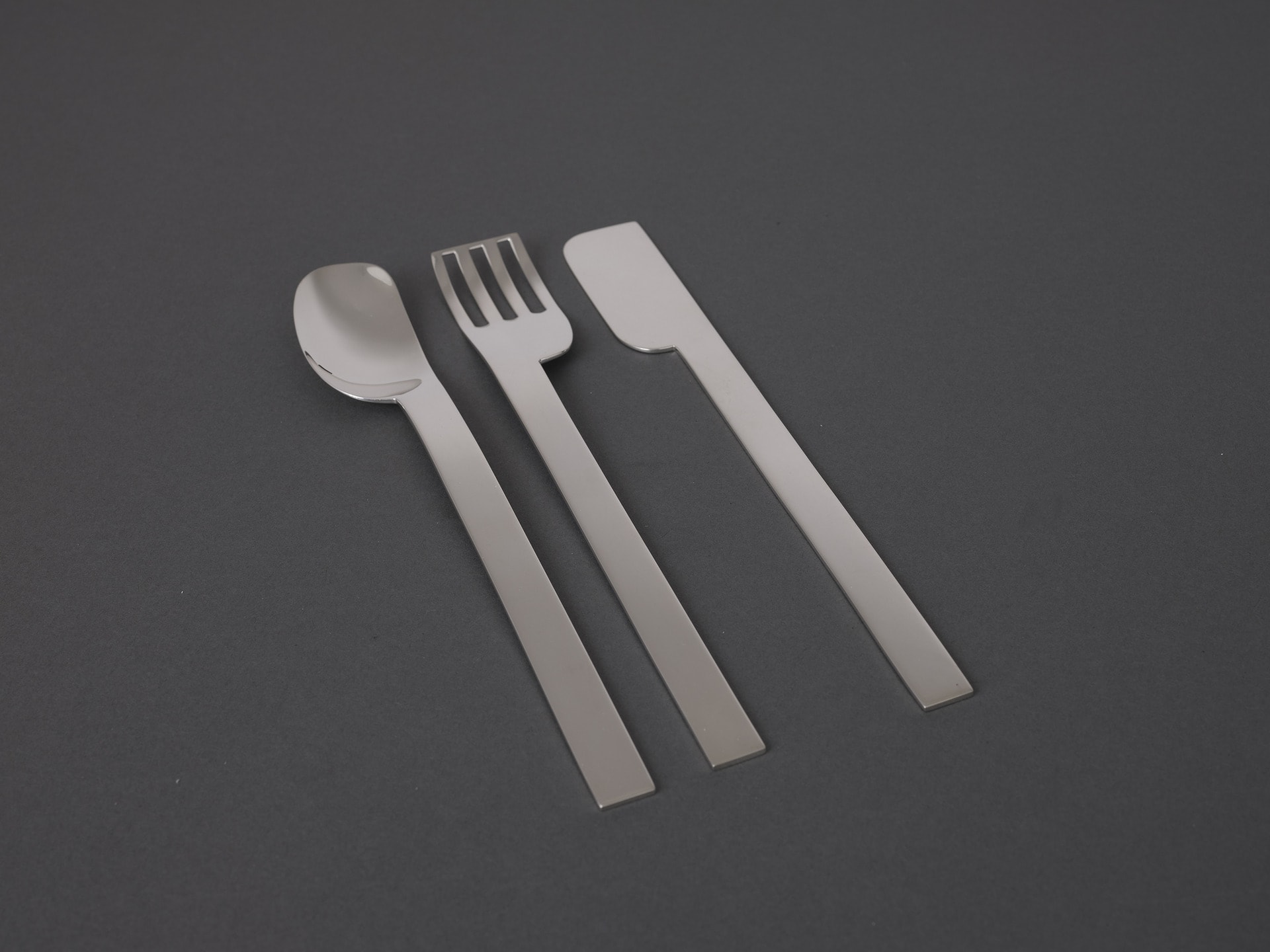 Hand forged sterling silver, knife and fork