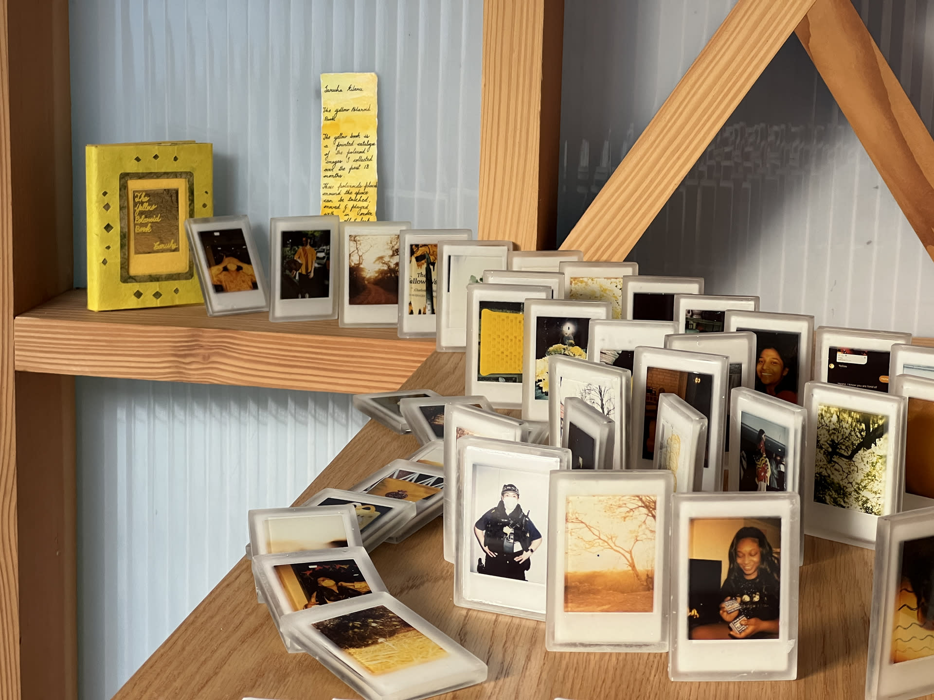 The yellow polaroid book, polaroid images, epoxy, book