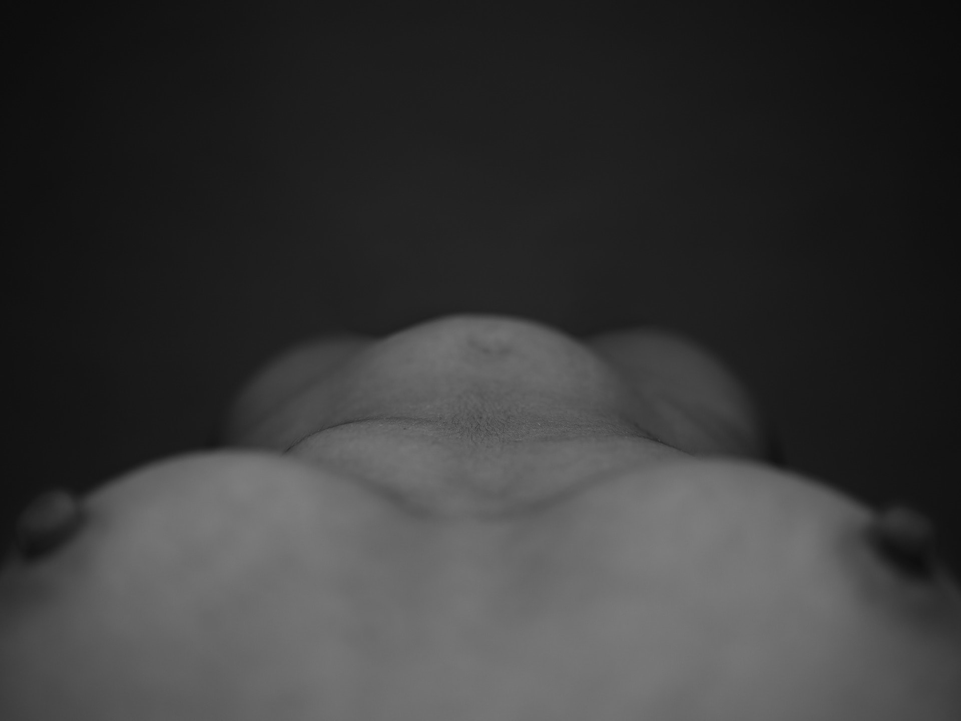 Black and white front of woman's body looking straight down from eye level