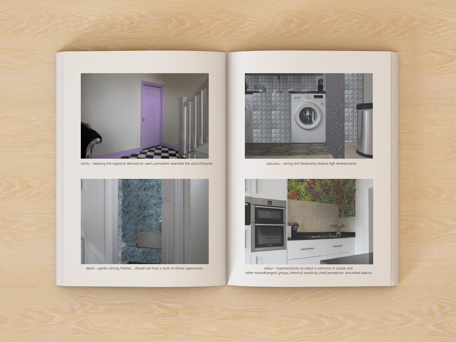 collages of accessible interiors inline with PAS: 6463