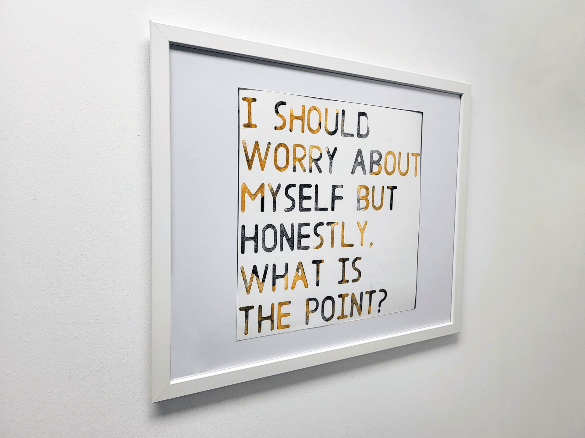 A letterpress print of a first hand quote.