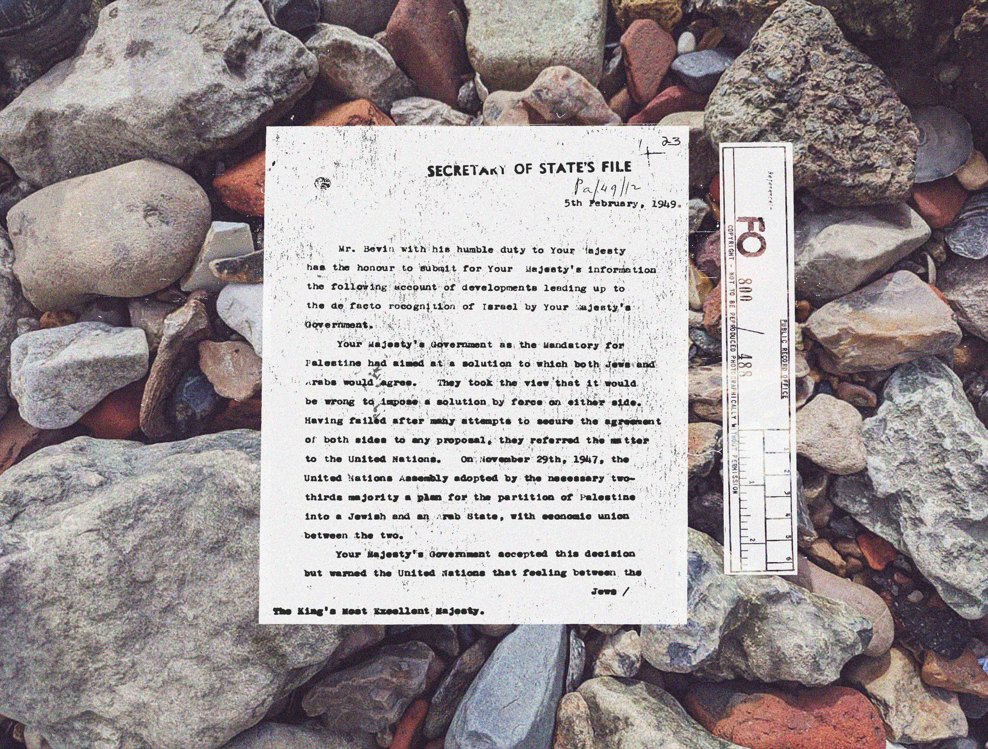 archive document on the background of Thames foreshore