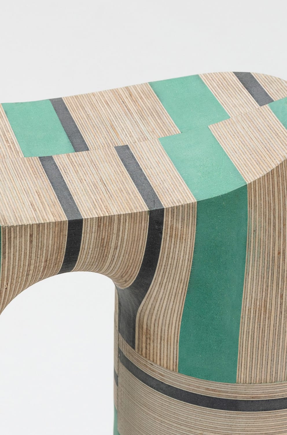 Wooden striped stool