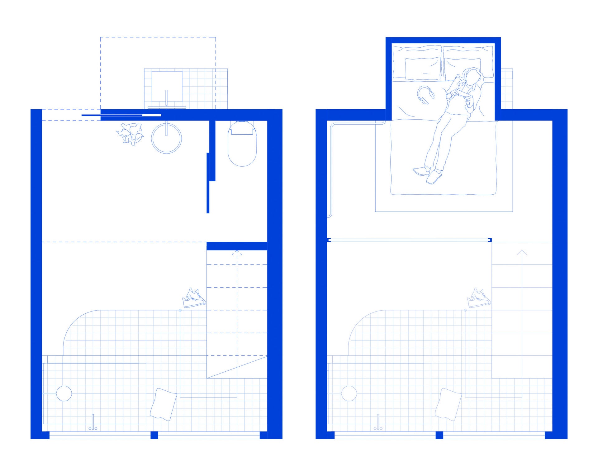 floorplan of the shelter bedroom.