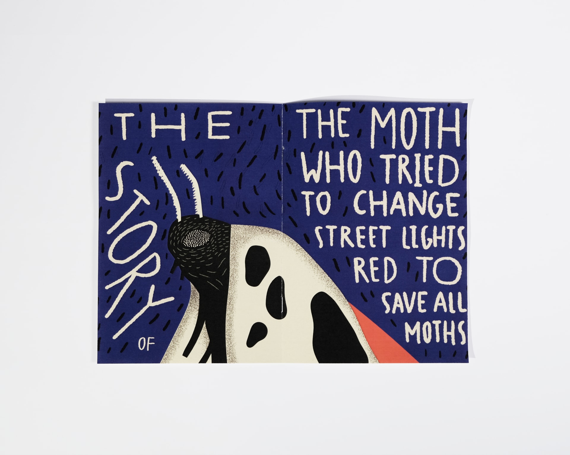 The booklet includes an illustrated short story of the last moth that questions our use of outdoors lights